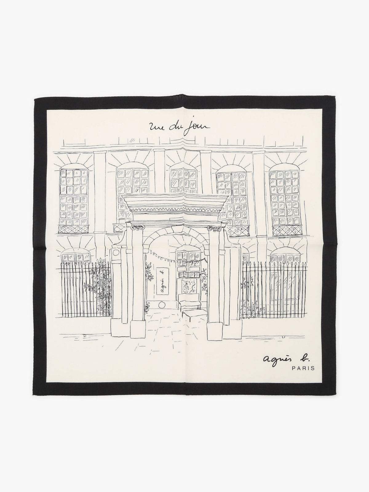 FEMME ウィメンズ ハンカチ ”Rue du Jour” ブラック