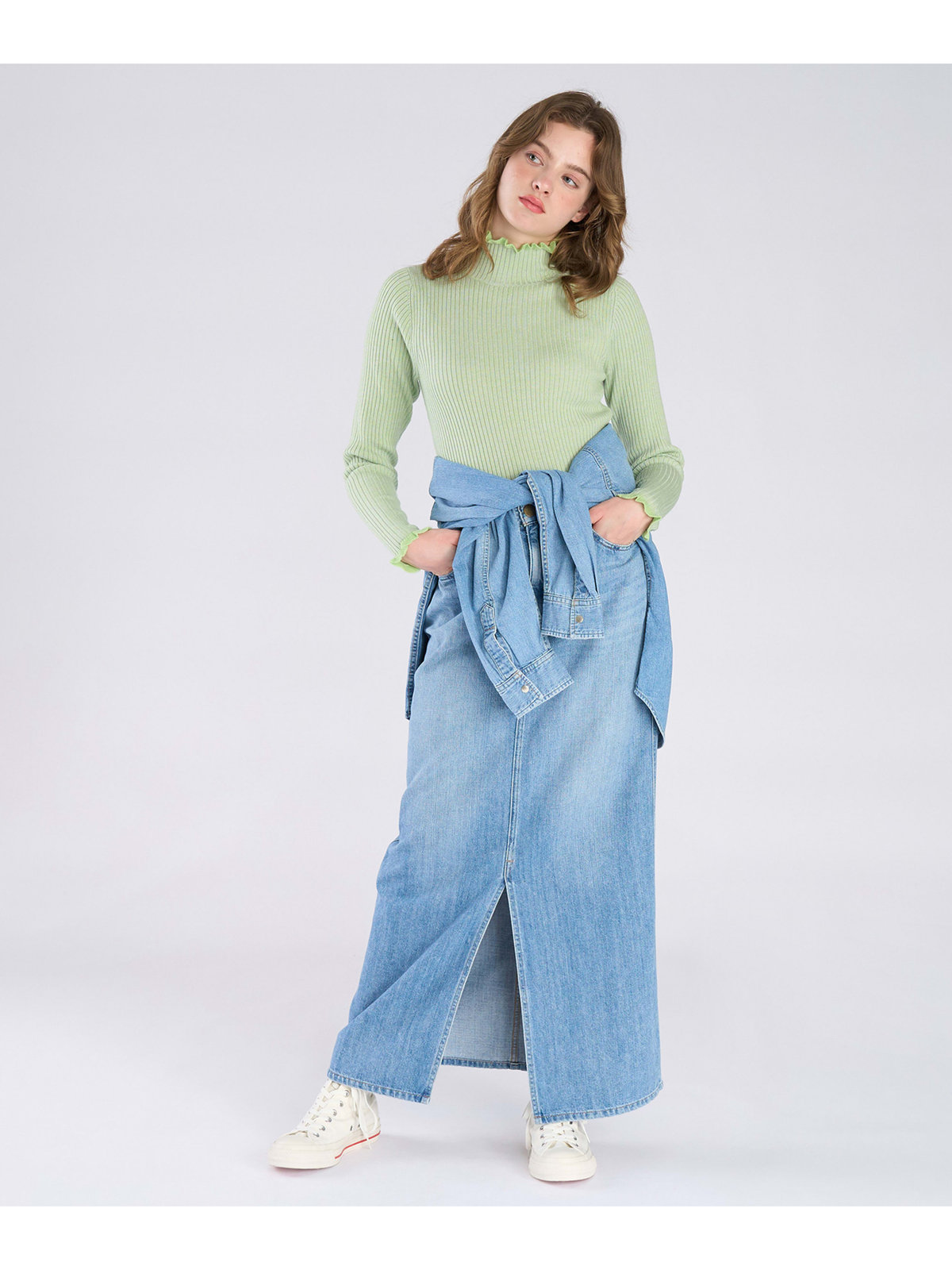 To b. by agnès b. To b. by agnes b. x RED CARD TOKYO Denim Long SK ロングデニムスカート ライトブルー