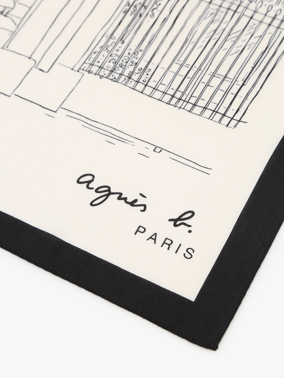 FEMME ウィメンズ ハンカチ ”Rue du Jour” ブラック