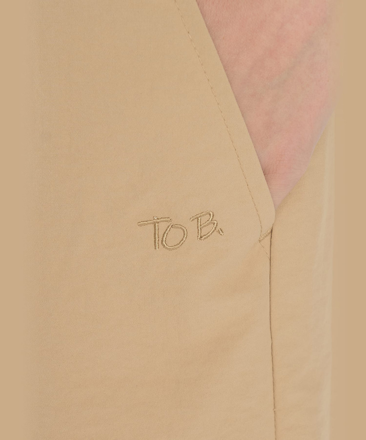 To b. by agnès b. ロゴ 刺繍 ブロード イージー ワイドパンツ ベージュ