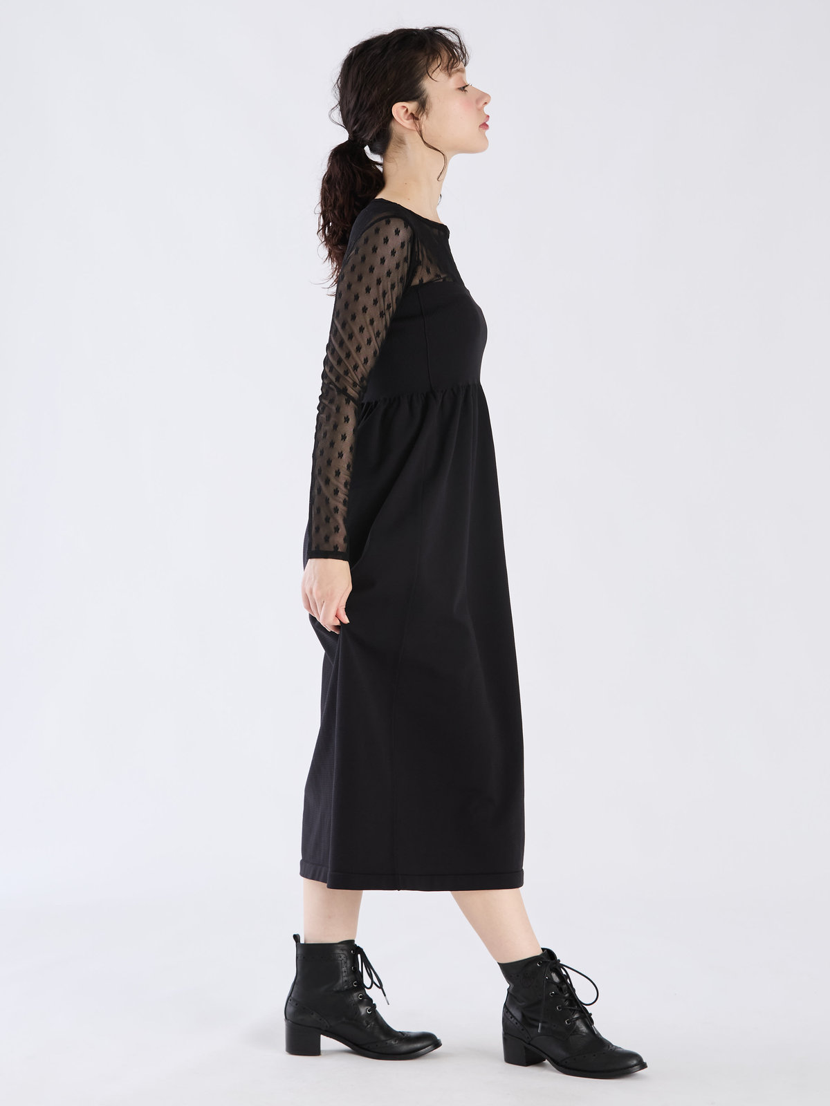 To b. by agnès b. 【Outlet】WW46 JUPE パフィーニットスカート ブラック