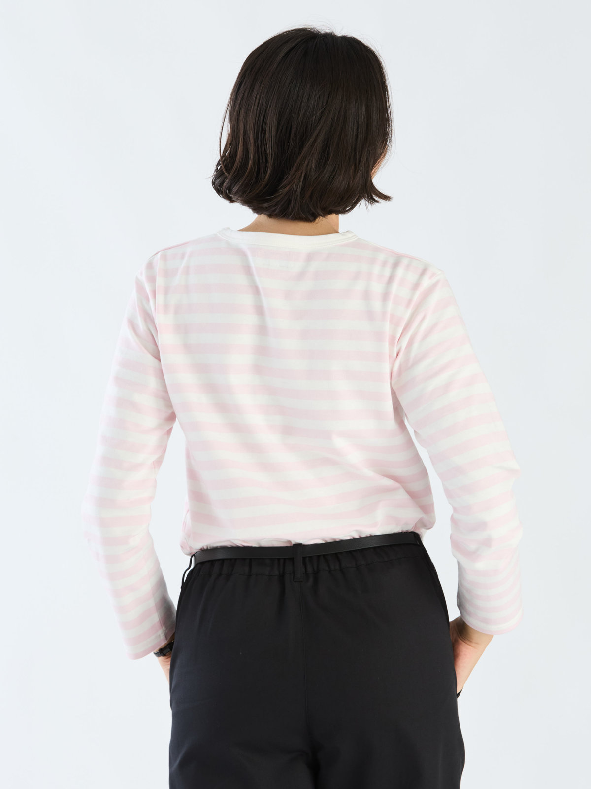 FEMME ウィメンズ J008 TS ボーダーTシャツ ホワイト×ピンク