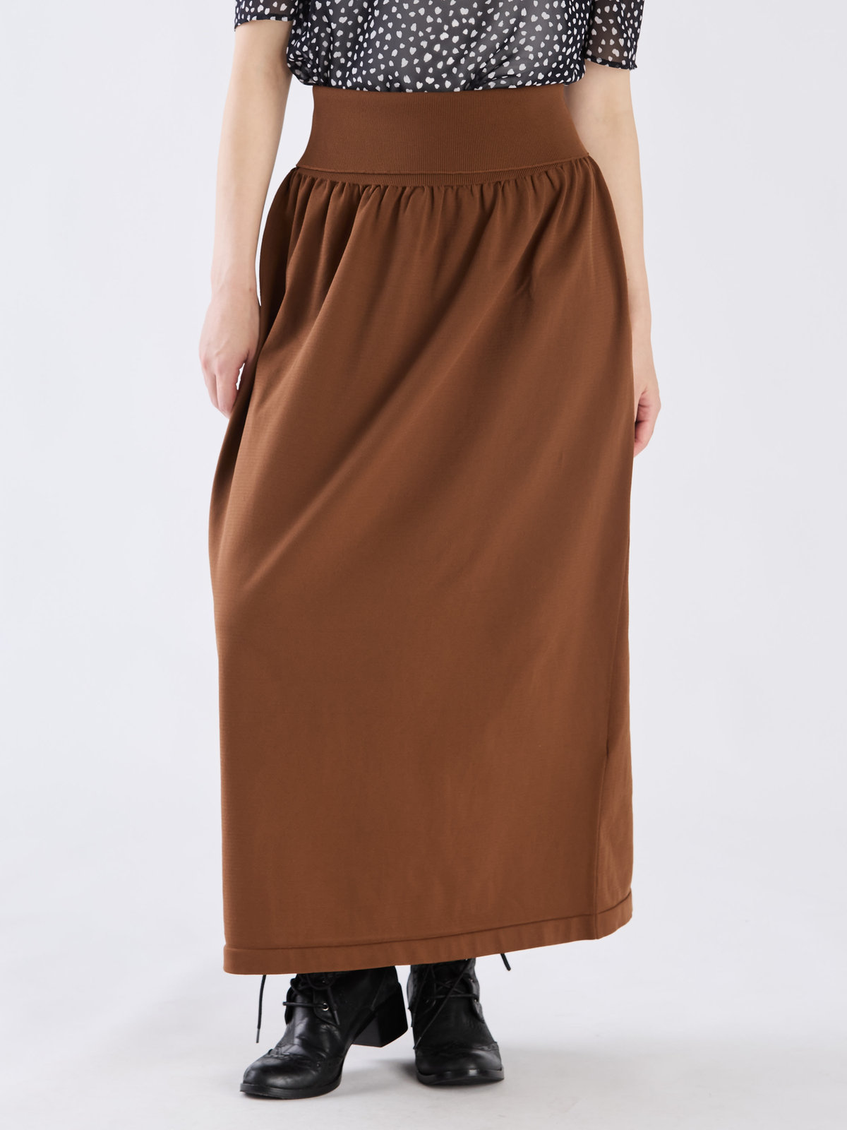 To b. by agnès b. 【Outlet】WW46 JUPE パフィーニットスカート ブラウン