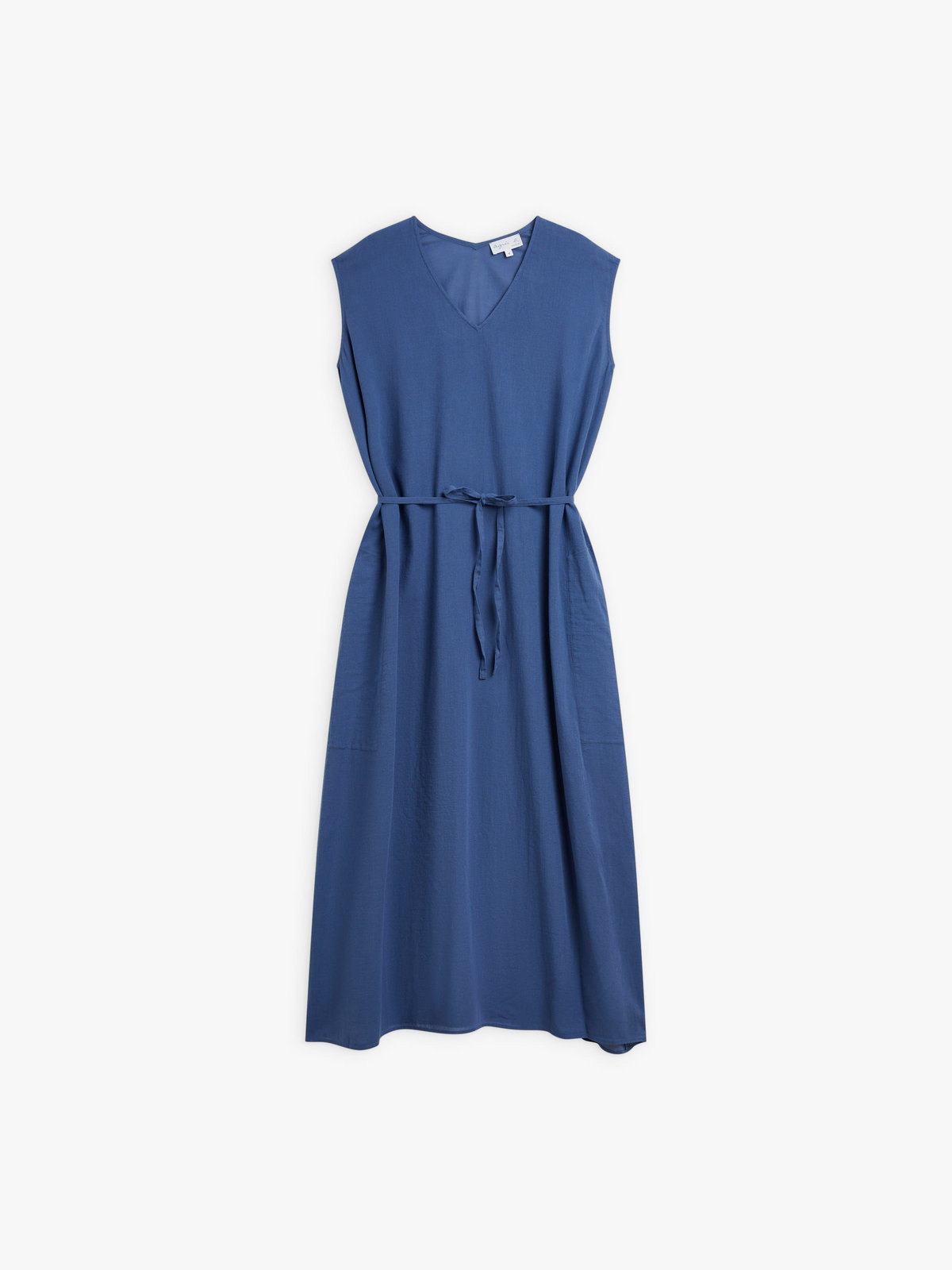 FEMME ウィメンズ 【Outlet】ガーゼ調コットン Vネック ノースリーブ ロングワンピース "Volubilis" ブルー