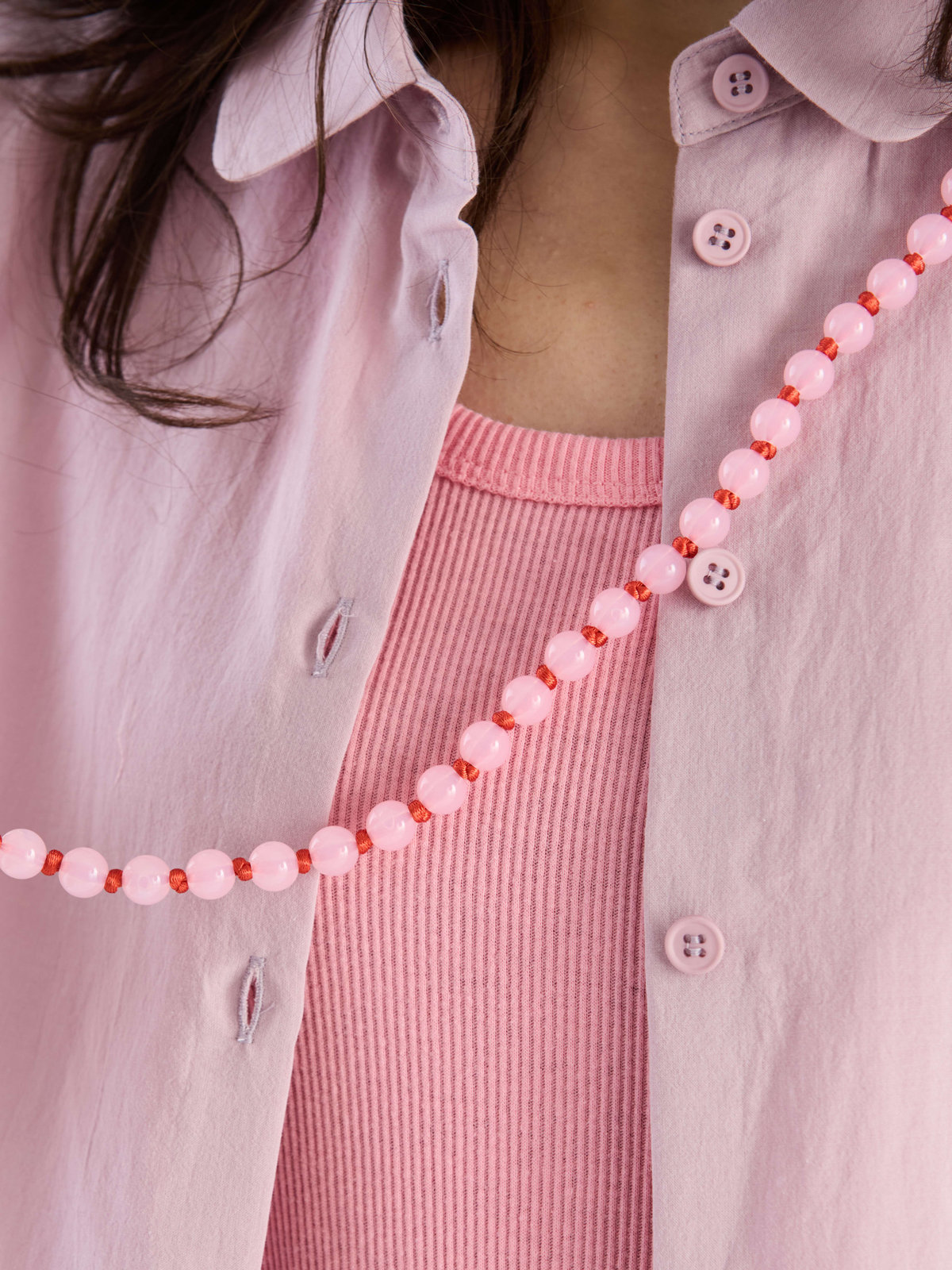 To b. by agnès b. 【Outlet】ビーズ モバイル ショルダーストラップ ピンク