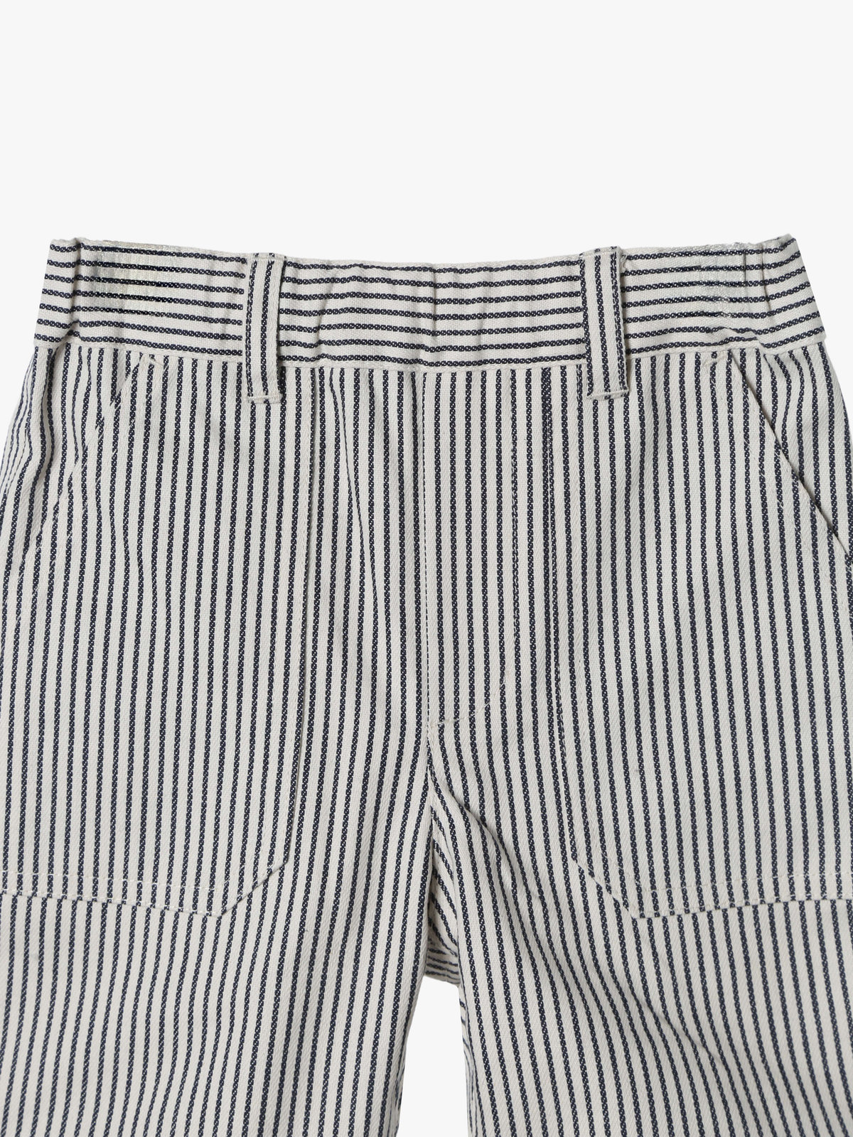 ENFANT ベビー ベビー ストライプ コットン ハーフ パンツ "Poches" ネイビー
