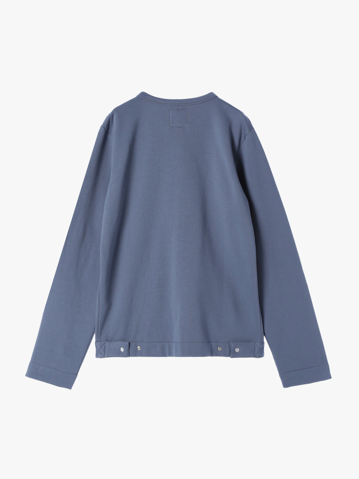 HOMME メンズ メンズ オーガニックコットン メルトン 長袖 カーディガンプレッション "Nacre"  [Made in France] グレー