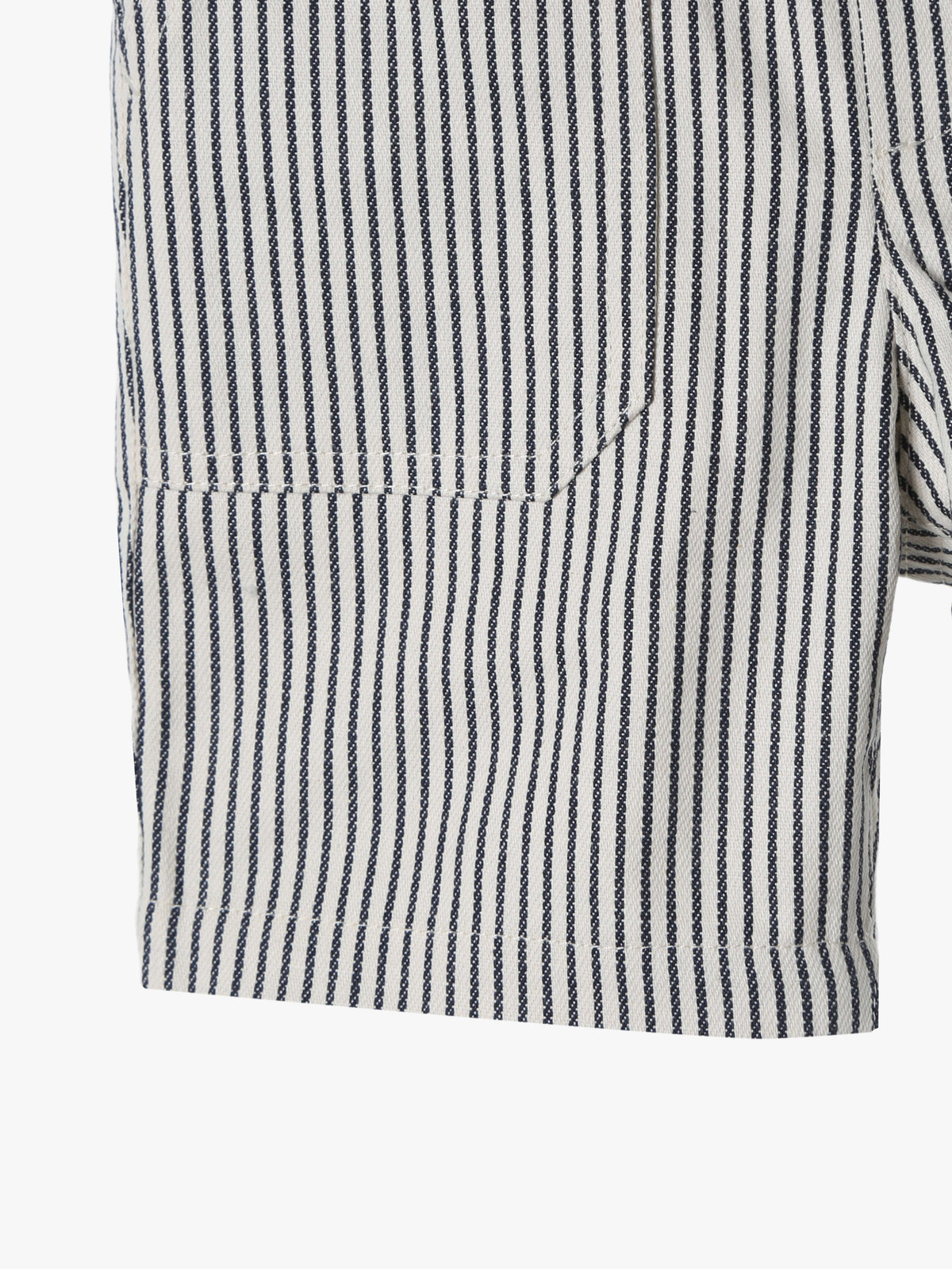 ENFANT ベビー ベビー ストライプ コットン ハーフ パンツ "Poches" ネイビー