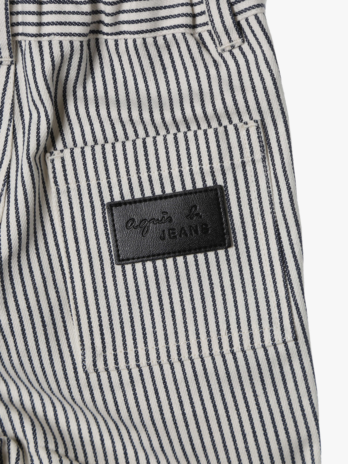 ENFANT ベビー ベビー ストライプ コットン ハーフ パンツ "Poches" ネイビー