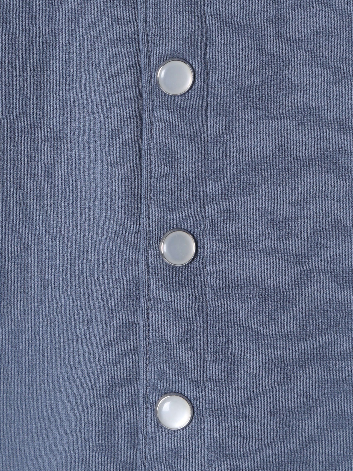 HOMME メンズ メンズ オーガニックコットン メルトン 長袖 カーディガンプレッション "Nacre"  [Made in France] グレー