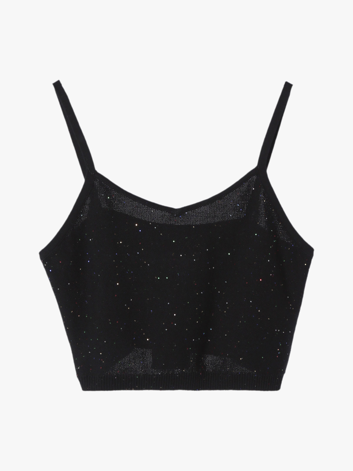 To b. by agnès b. 【Outlet】スパングルニットキャミ ブラック