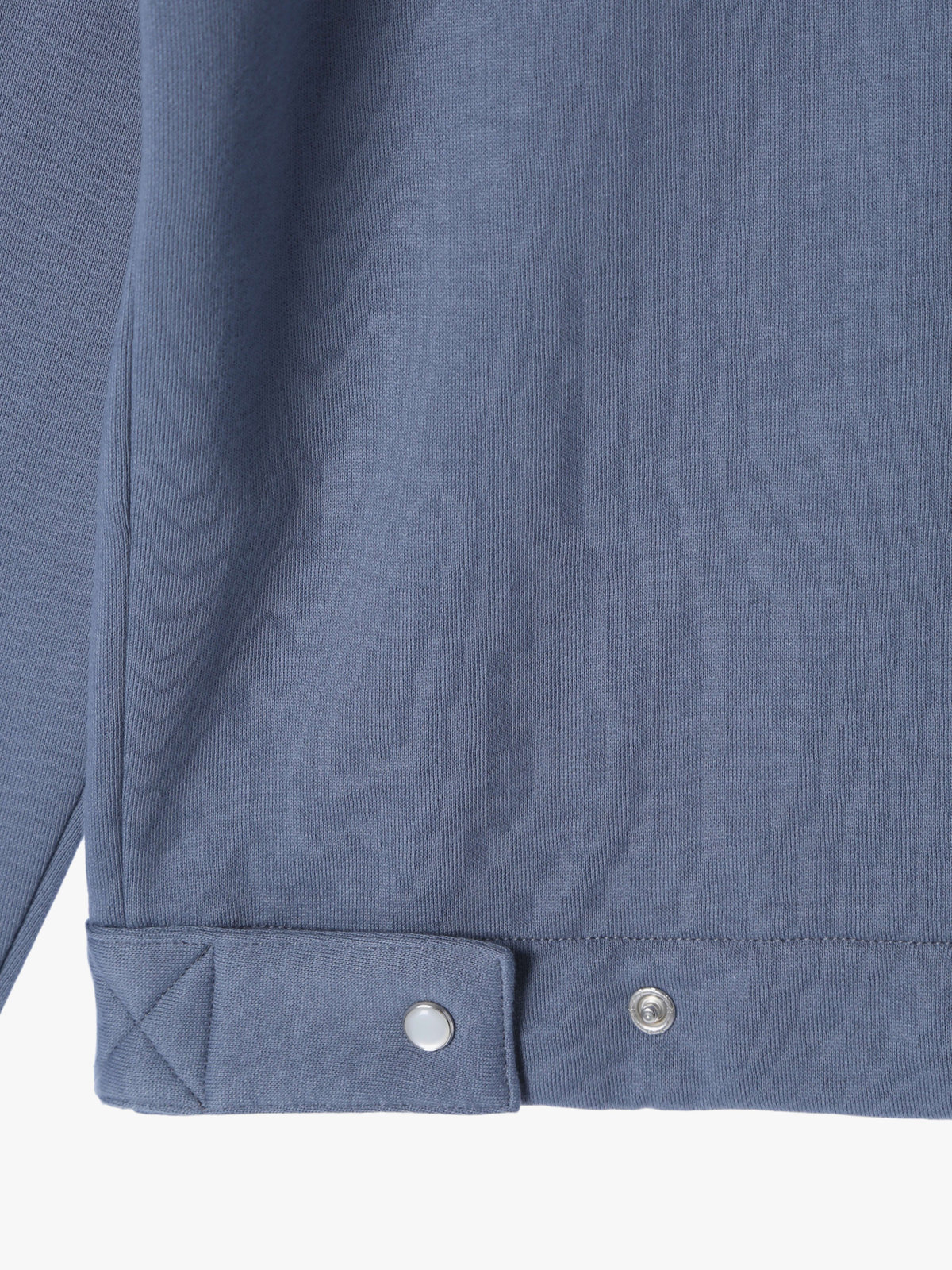 HOMME メンズ メンズ オーガニックコットン メルトン 長袖 カーディガンプレッション "Nacre"  [Made in France] グレー