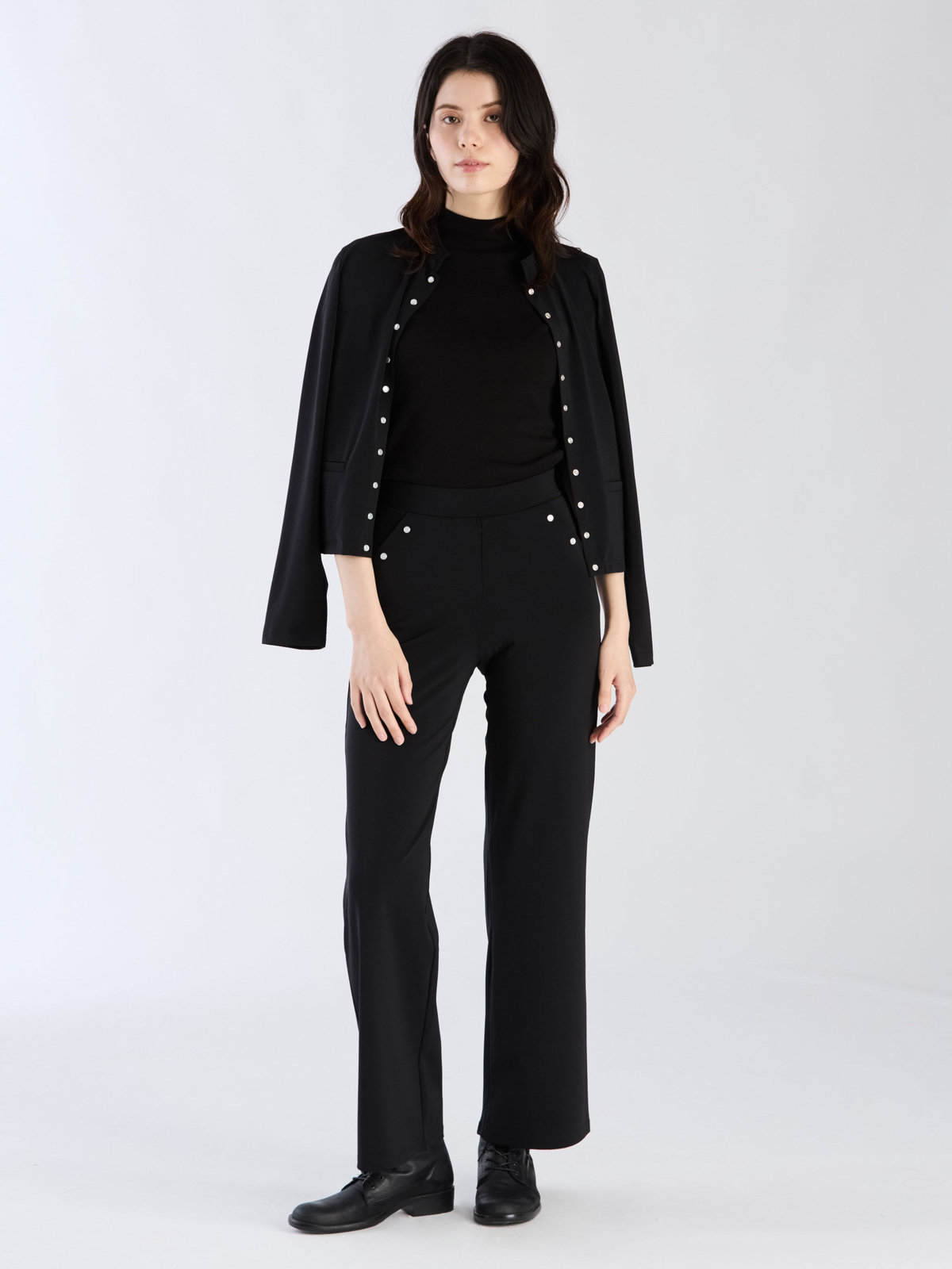 FEMME ウィメンズ ジャージー ワイドパンツ ”Sailor” ブラック