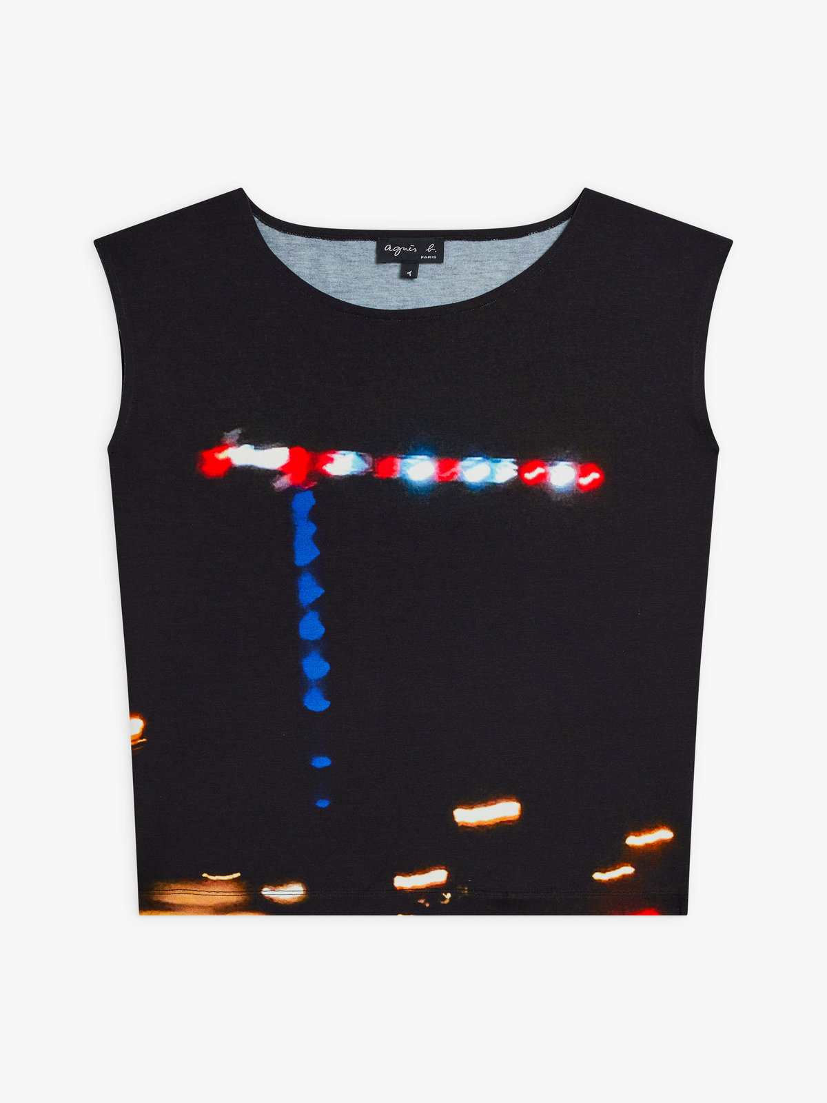 FEMME ウィメンズ フォトプリント ボートネック ノースリーブ Tシャツ ”Grue nuit” マルチ