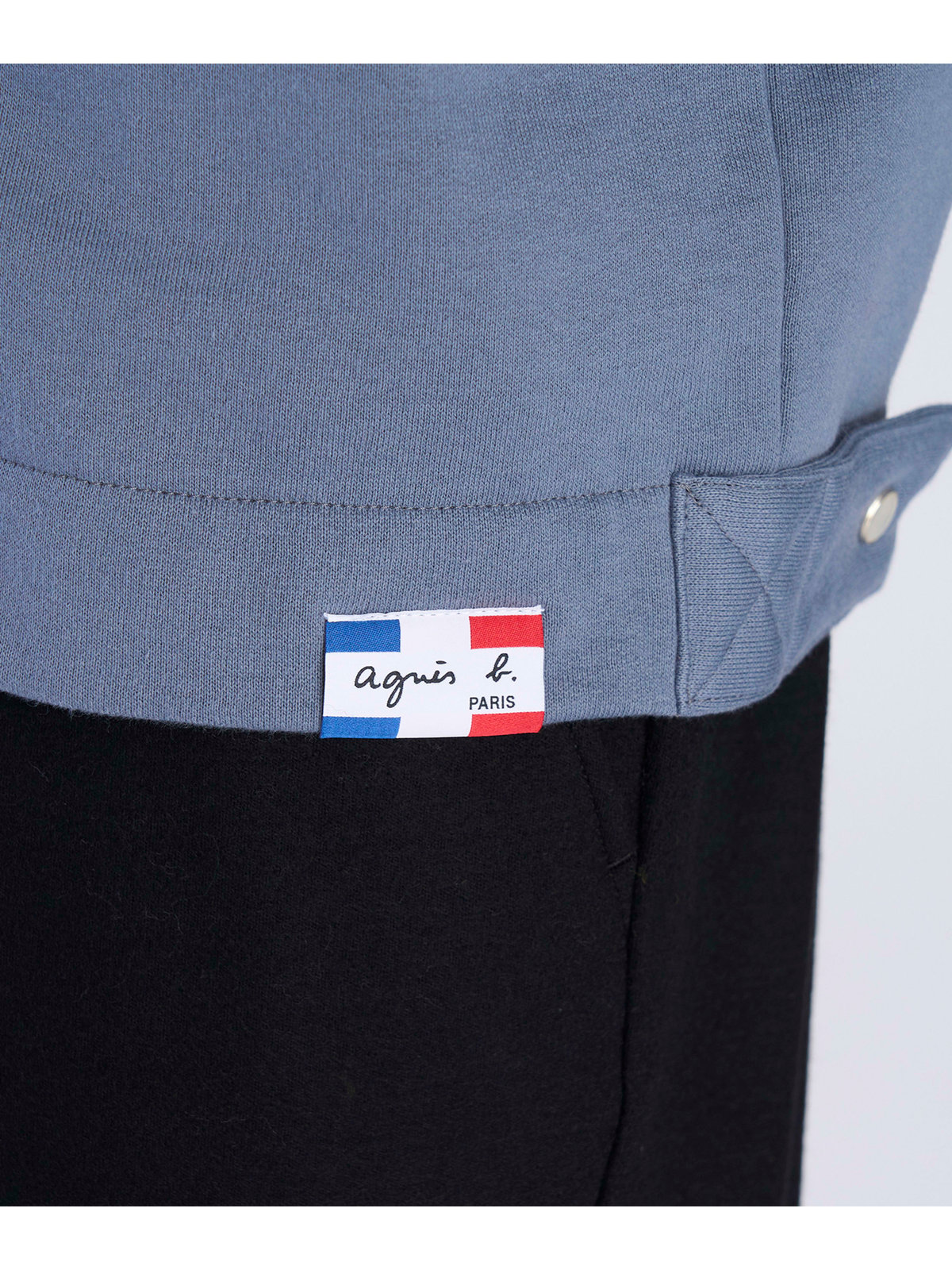 HOMME メンズ メンズ オーガニックコットン メルトン 長袖 カーディガンプレッション "Nacre"  [Made in France] グレー