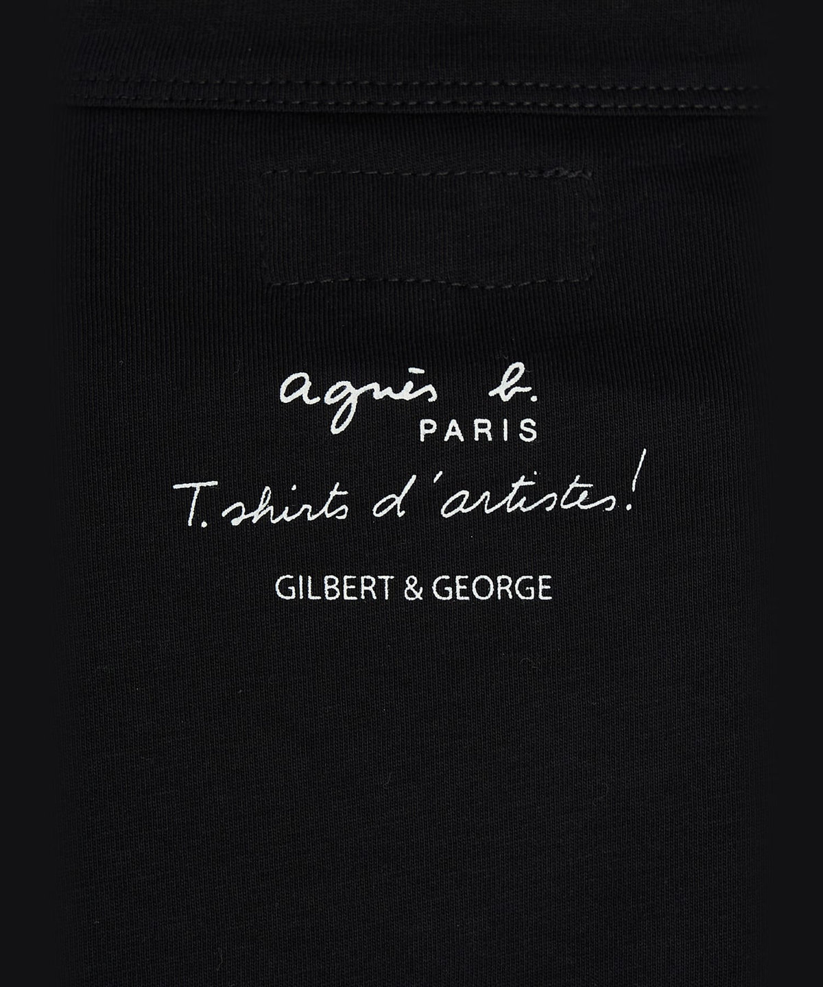 FEMME ウィメンズ プリント コットン 半袖 アーティスト Tシャツ "Gilbert & George" ブラック