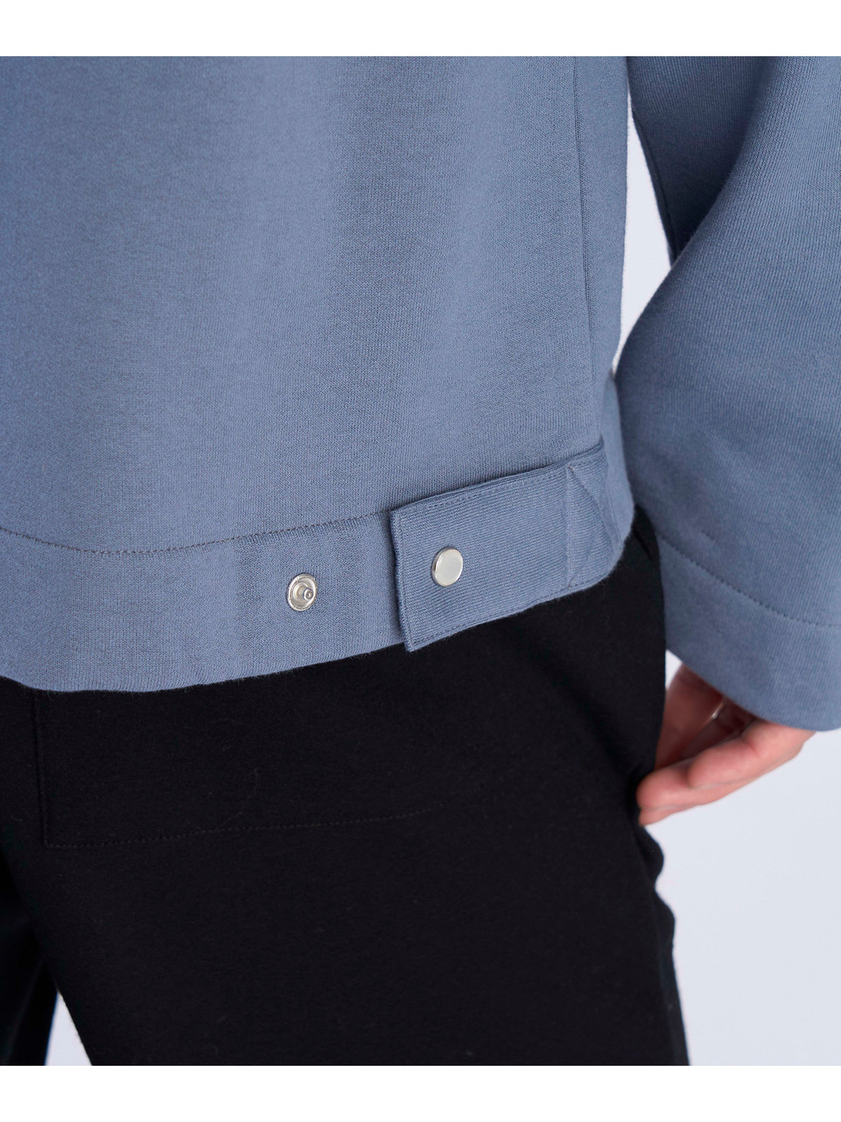 HOMME メンズ メンズ オーガニックコットン メルトン 長袖 カーディガンプレッション "Nacre"  [Made in France] グレー