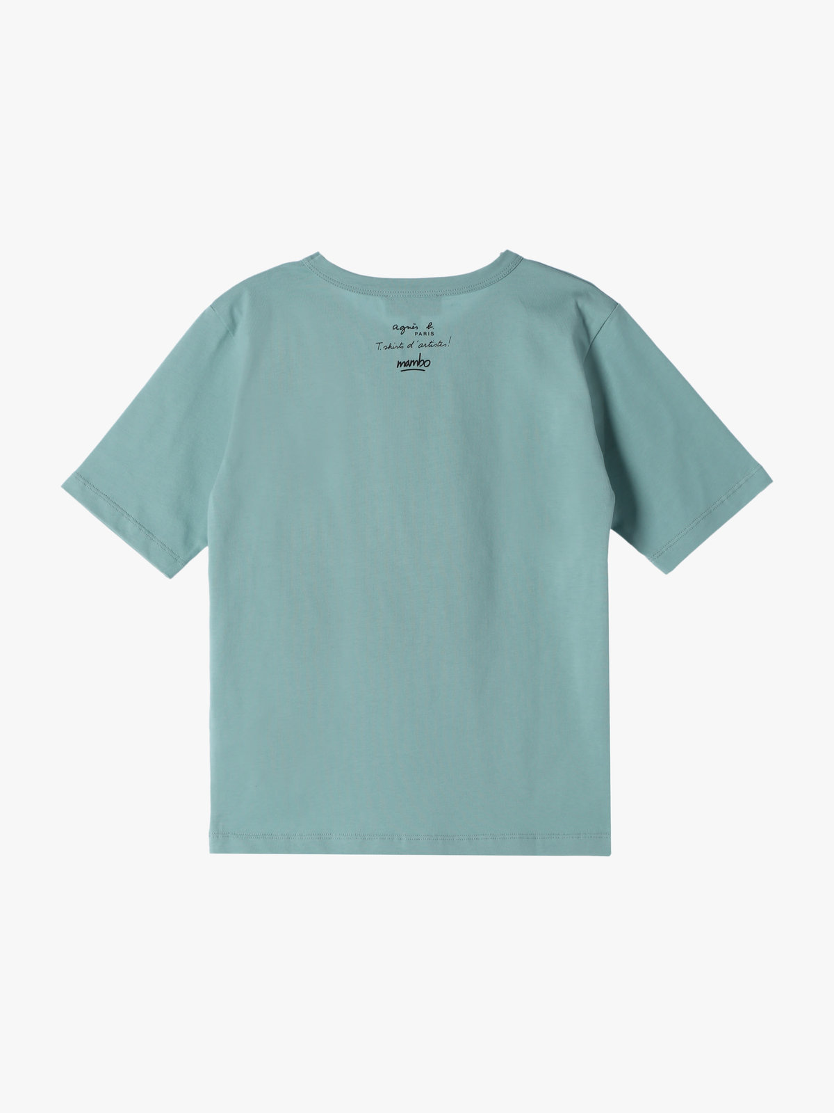 ENFANT ユニセックス キッズ オーガニックコットン プリント 半袖 アーティスト Tシャツ "Mambo" ライトグリーン