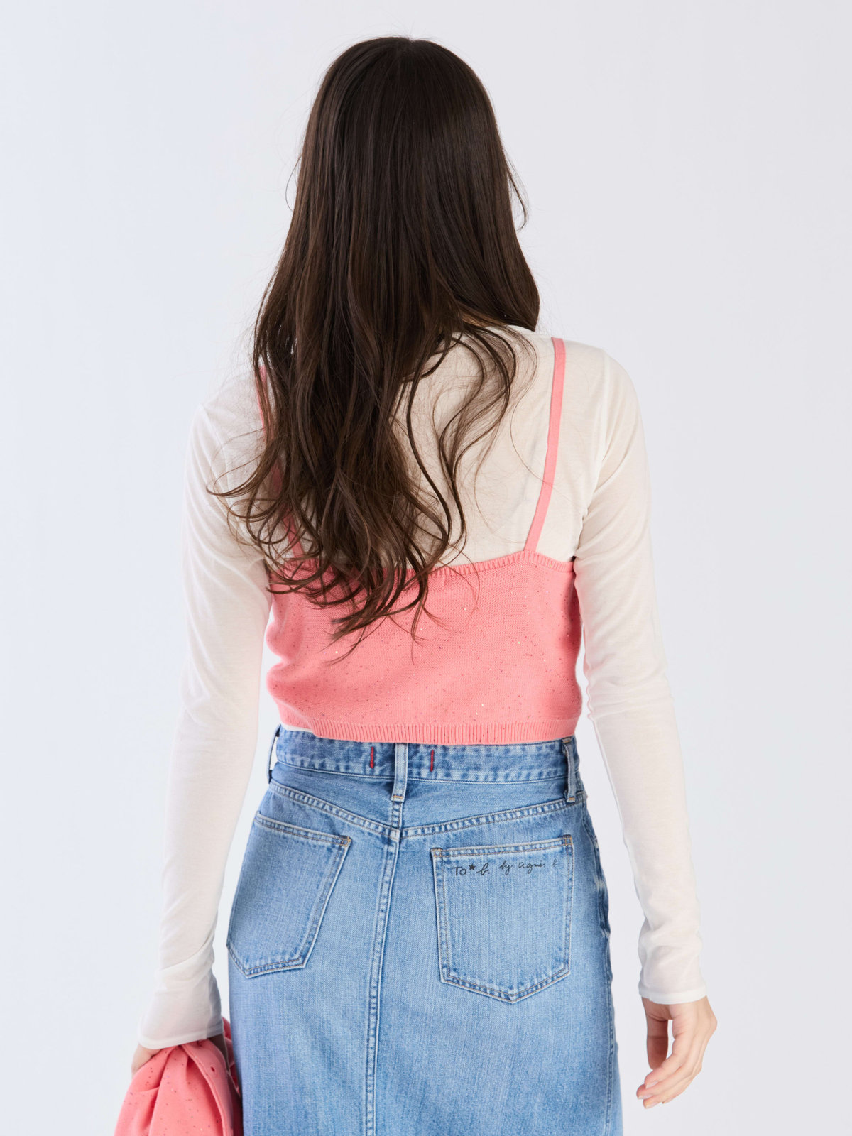 To b. by agnès b. 【Outlet】スパングルニットキャミ ピンク