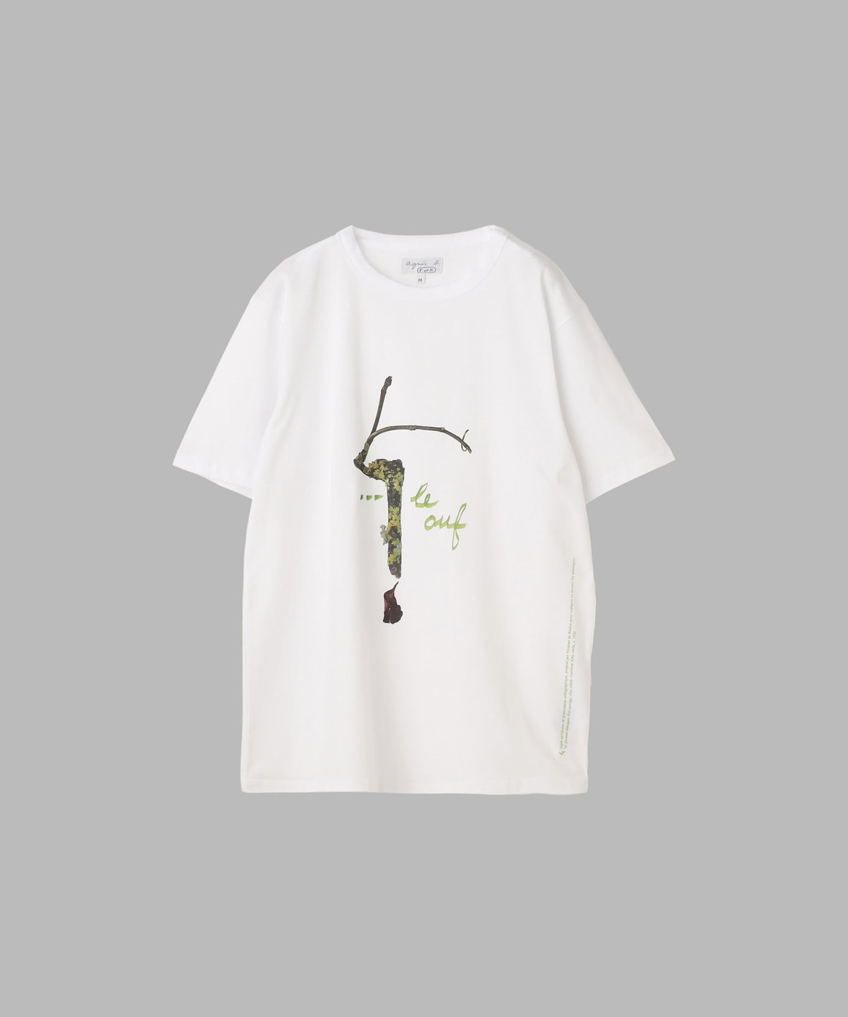 FEMME ウィメンズ アイコニック プリント コットン 半袖 Tシャツ "Point d'Ironie" ホワイト
