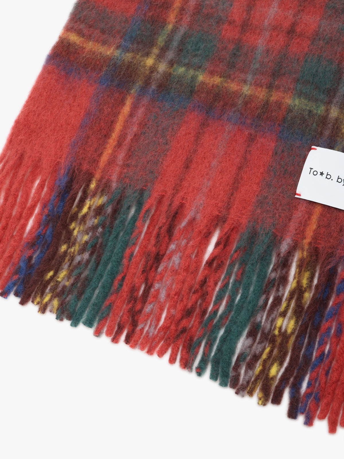 To b. by agnès b. タータンチェック マフラー レッド