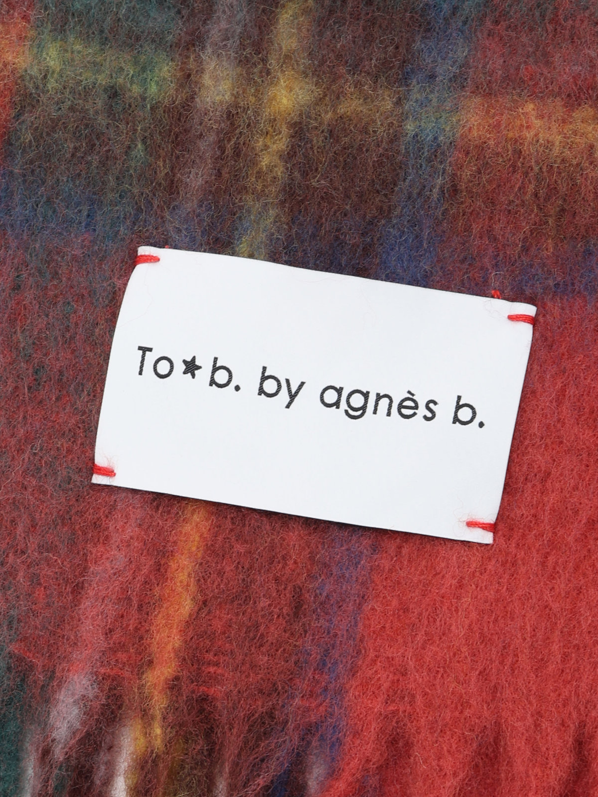 To b. by agnès b. タータンチェック マフラー レッド