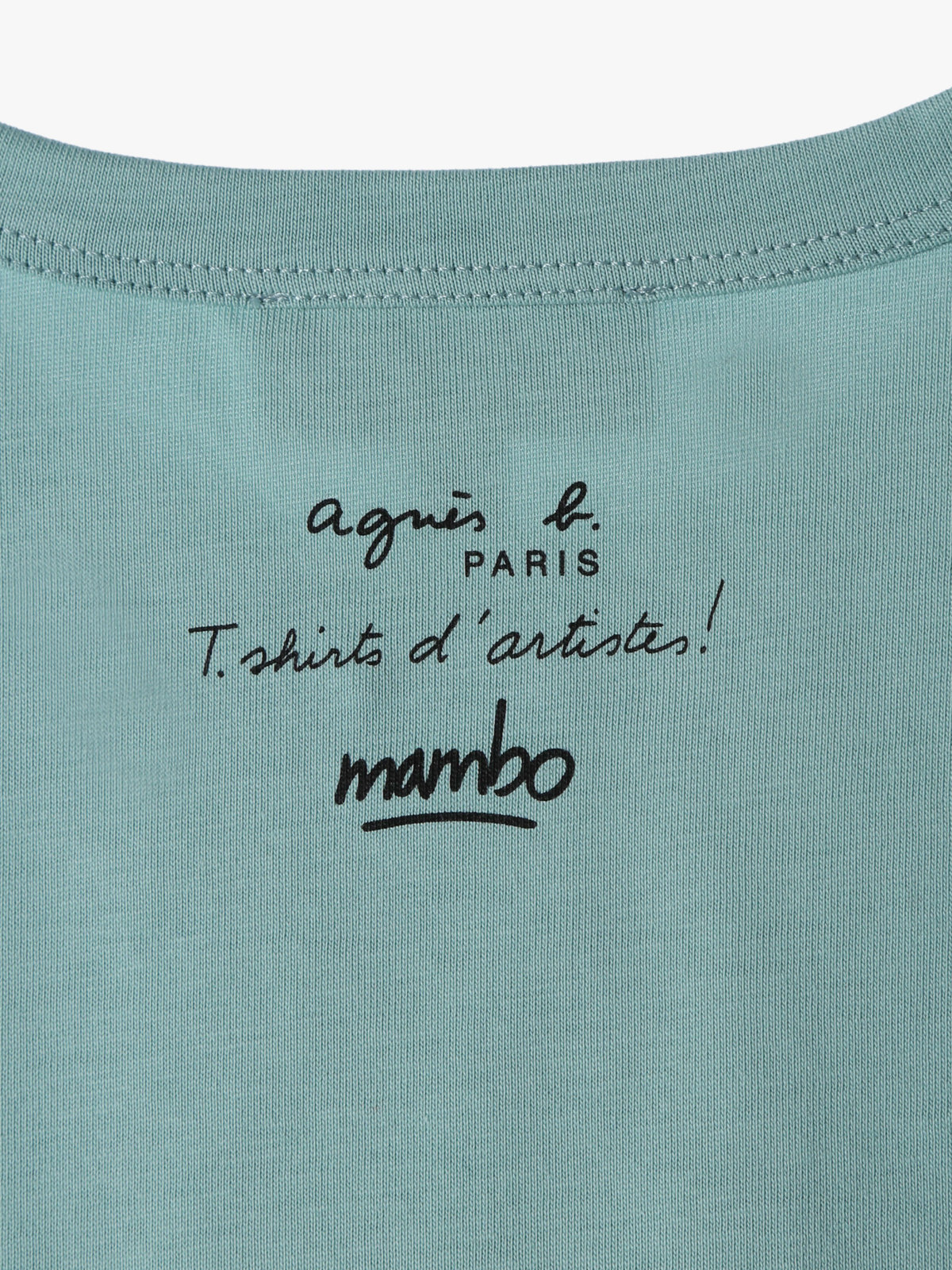 ENFANT ユニセックス キッズ オーガニックコットン プリント 半袖 アーティスト Tシャツ "Mambo" ライトグリーン