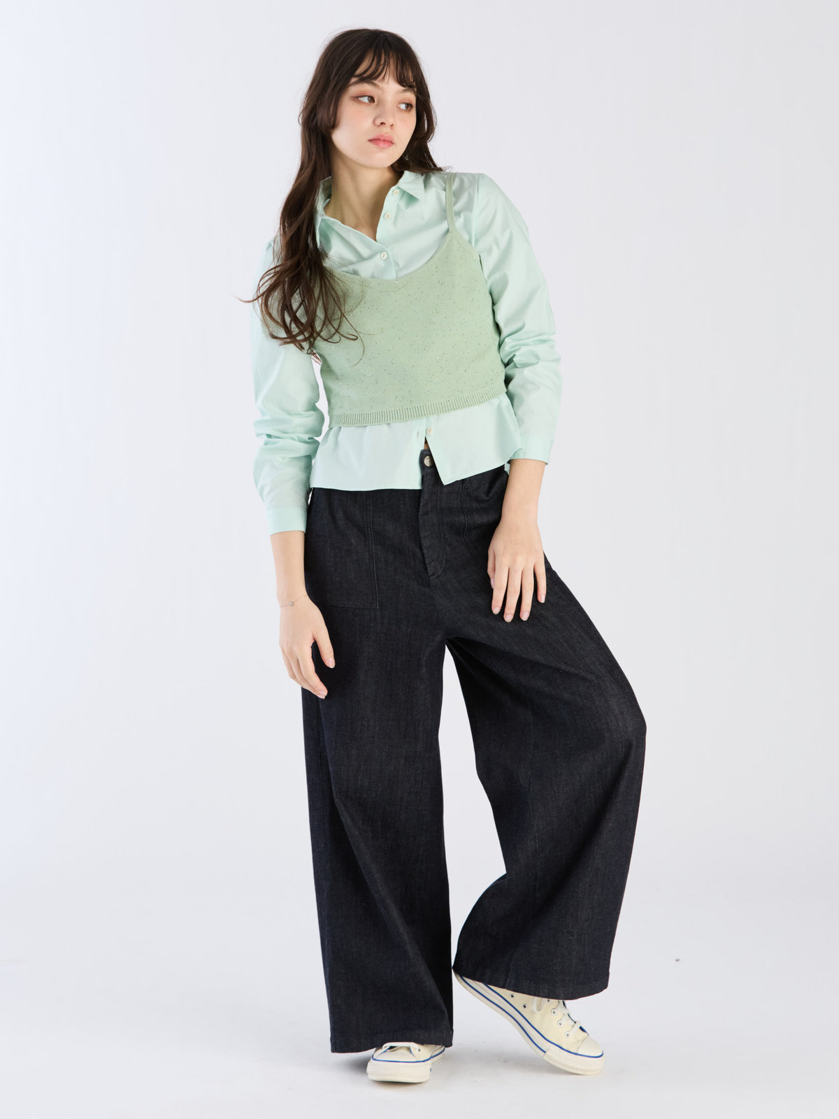 To b. by agnès b. 【Outlet】スパングルニットキャミ グリーン系その他