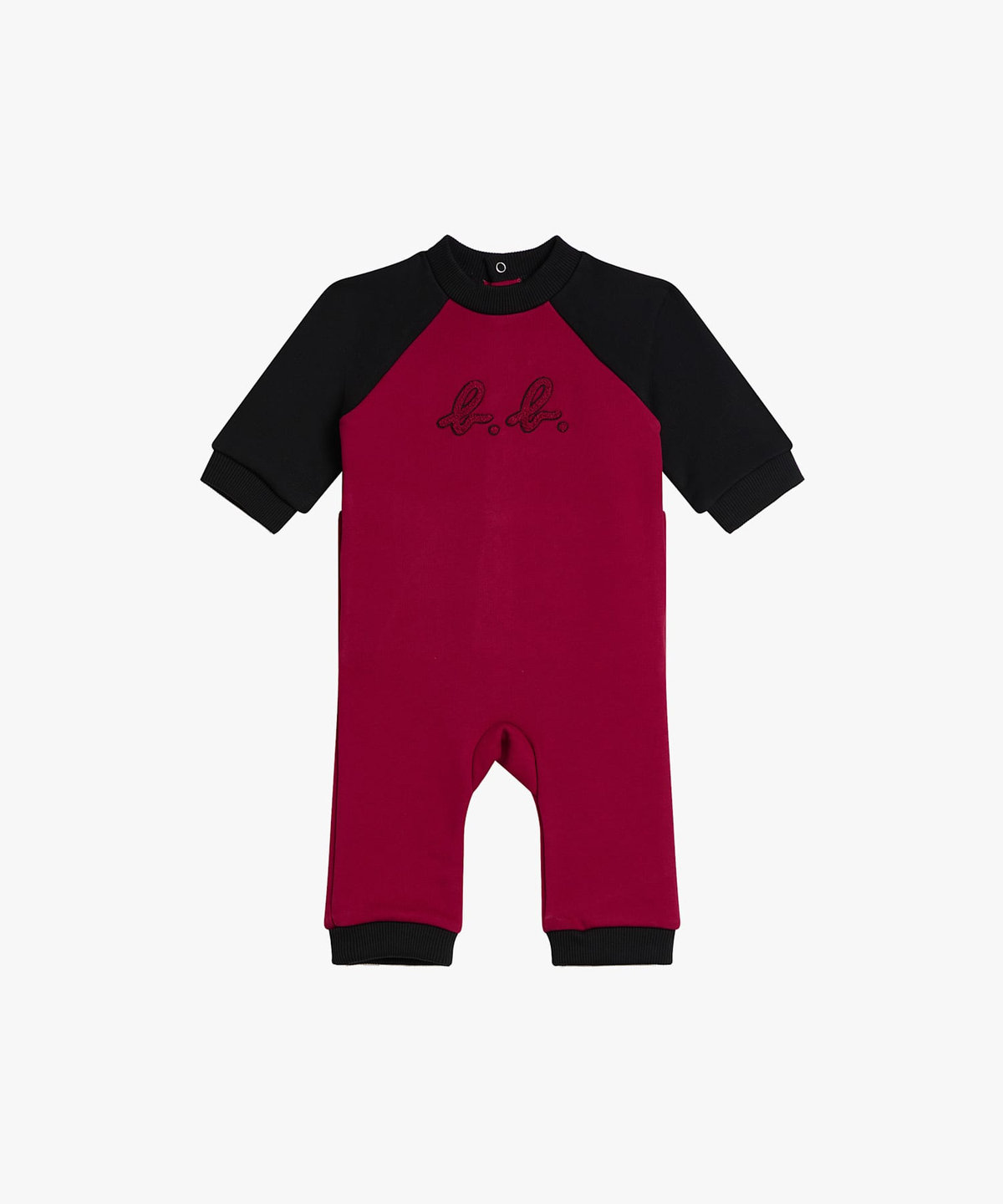 ENFANT ベビー べビー "b.b." ロゴ オーガニックコットン ラグラン コンビネゾン "Grenouillette" レッド