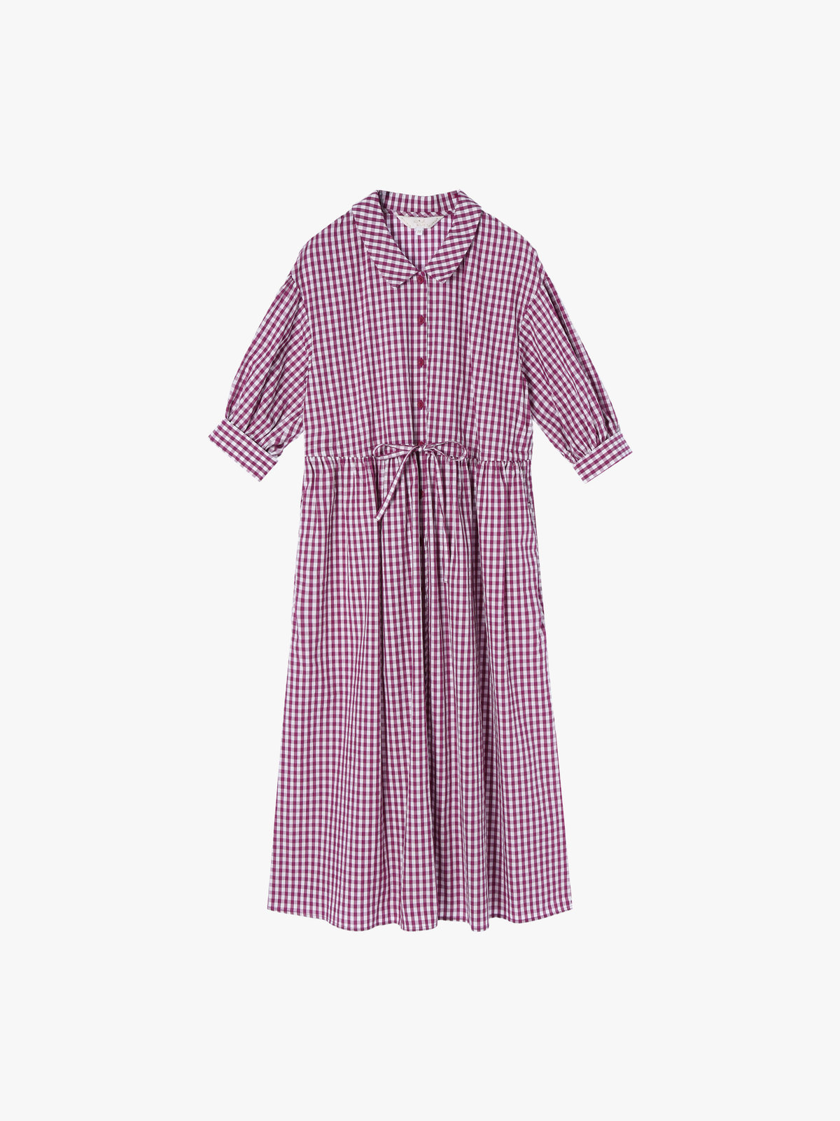 To b. by agnès b. 【Outlet】ギンガムリップルチェックワンピース パープル