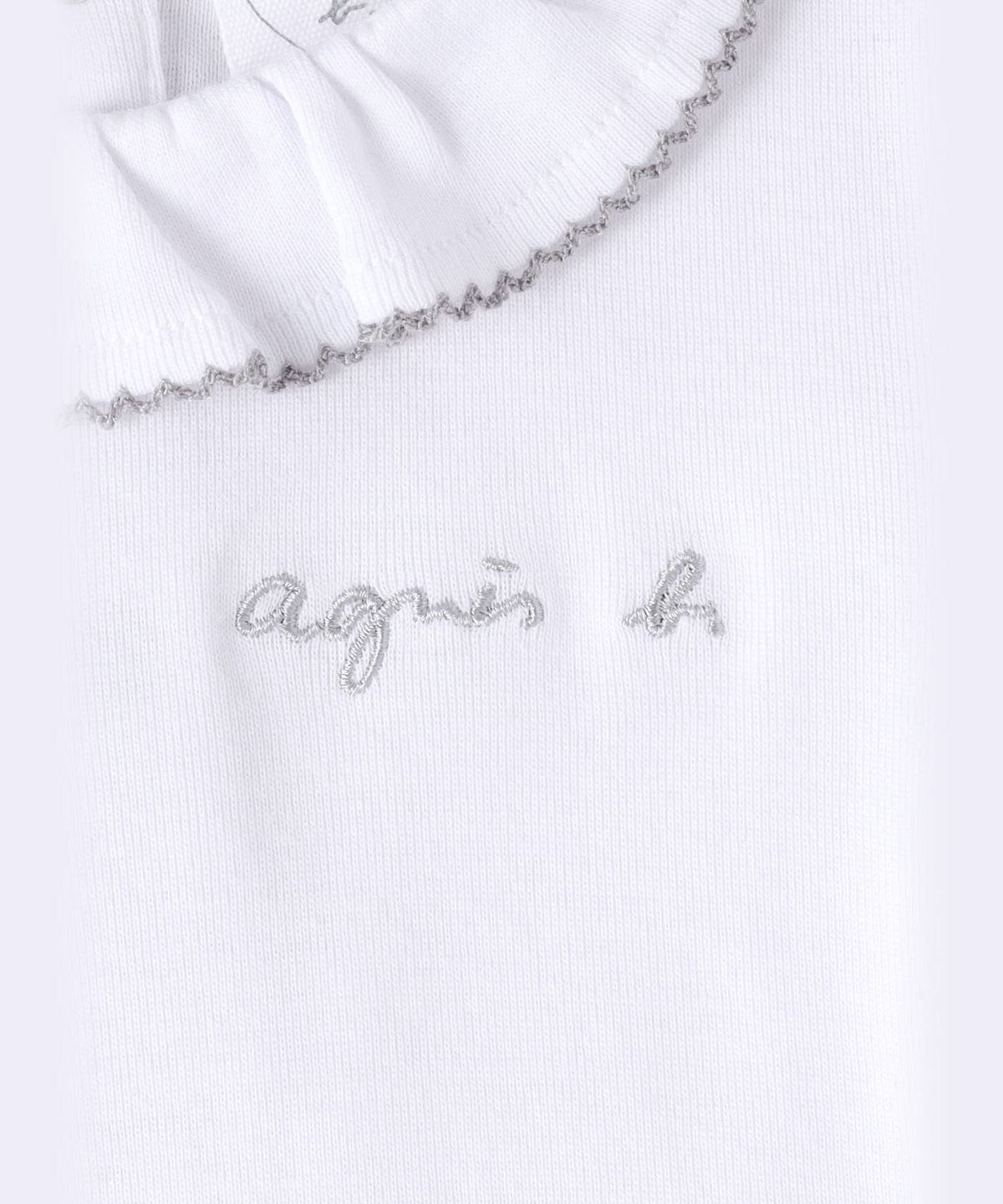 ENFANT ベビー ベビー ロゴ 刺繍 コットン 半袖 コンビネゾン ホワイト