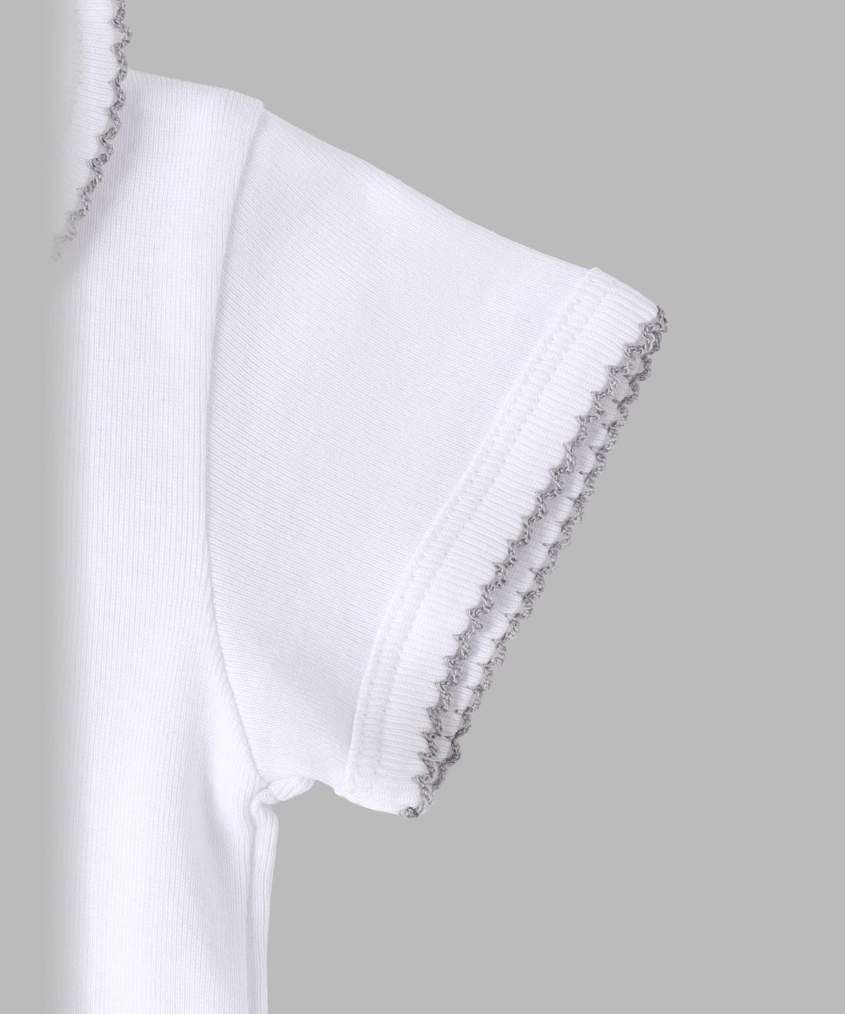 ENFANT ベビー ベビー ロゴ 刺繍 コットン 半袖 コンビネゾン ホワイト