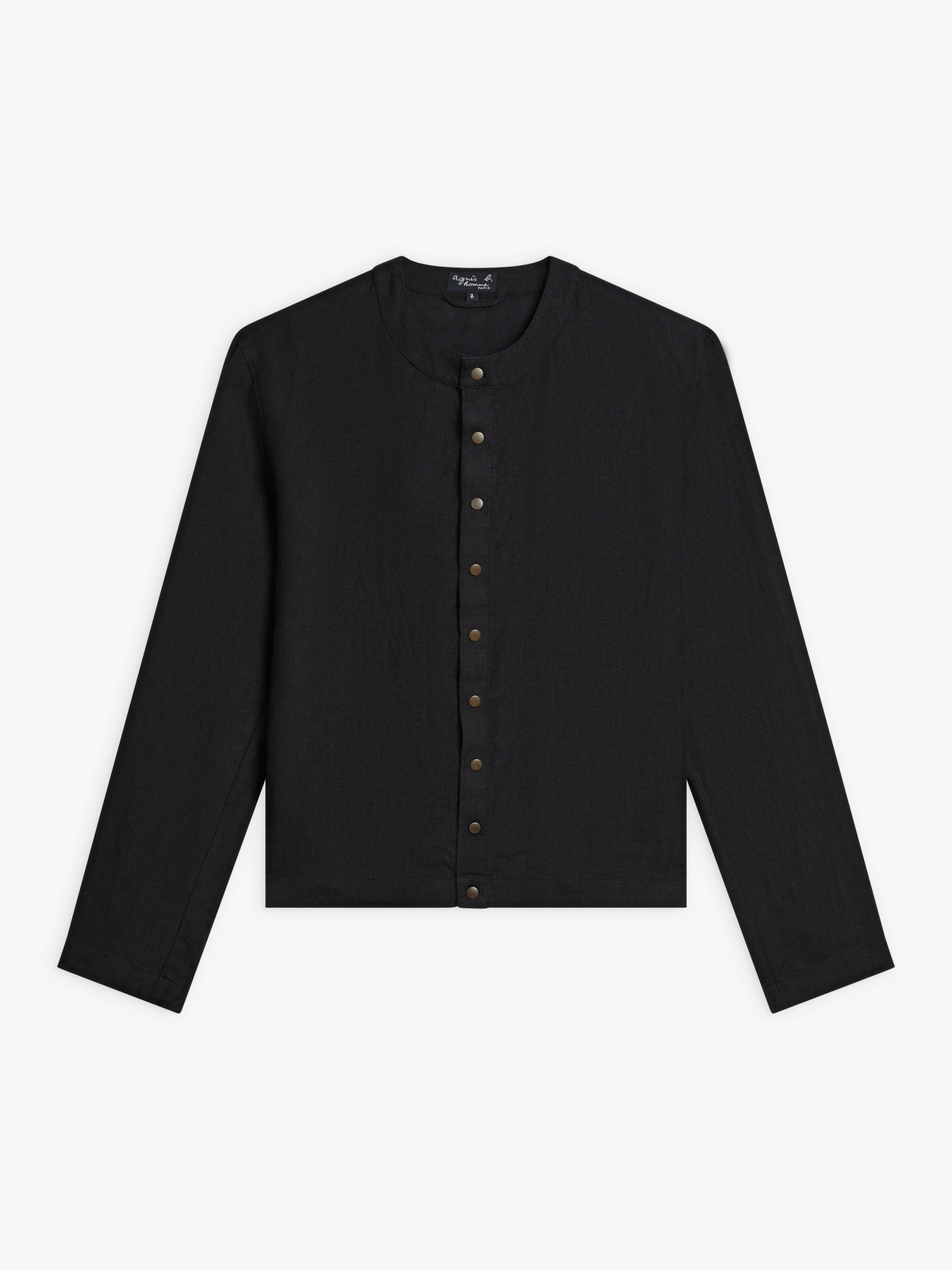 HOMME メンズ メンズ リネン カーディガンシャツ ブラック