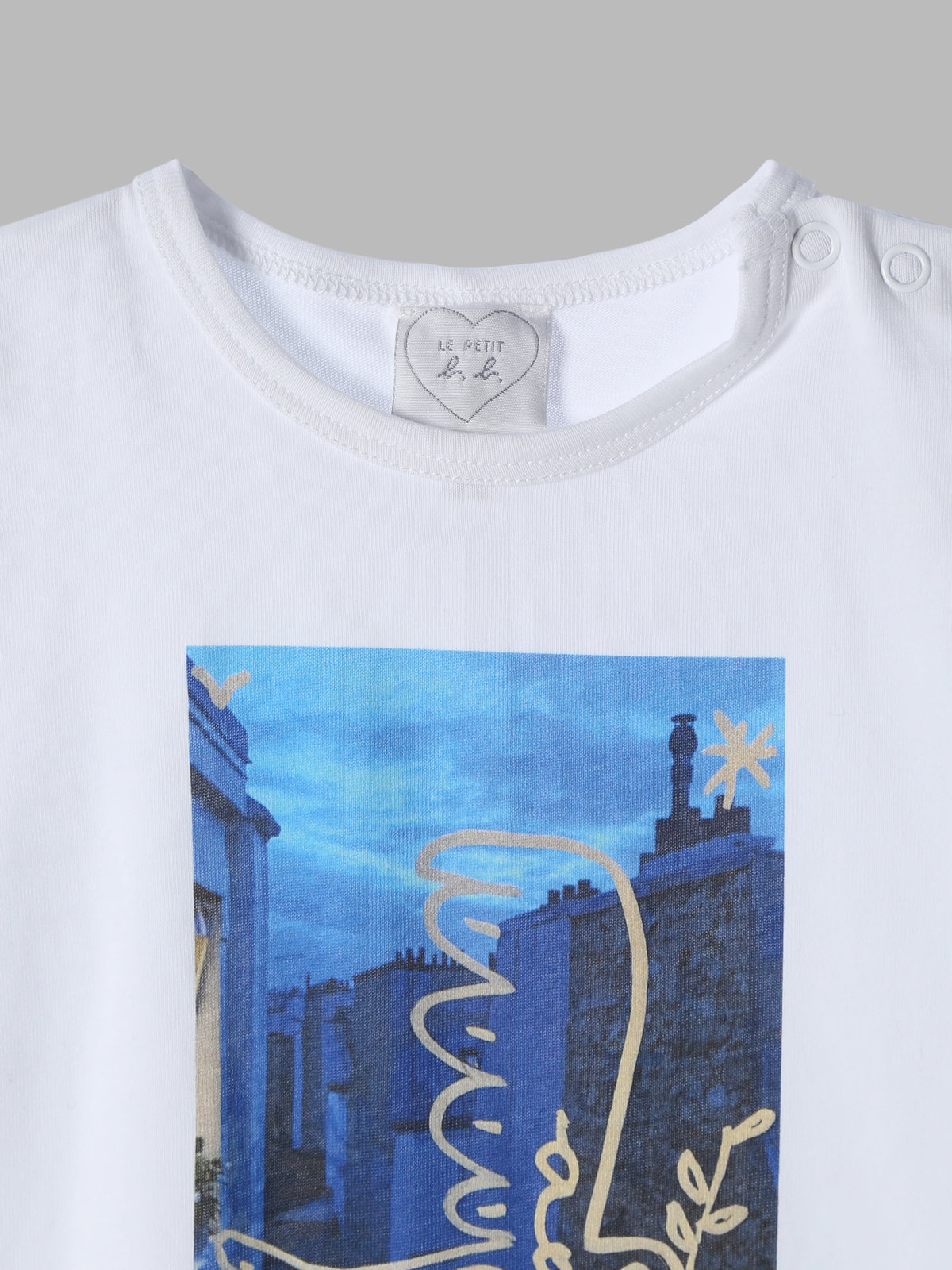 ENFANT ベビー ベビー プリント 半袖 アーティスト ロンパース "Castelbajac" ホワイト