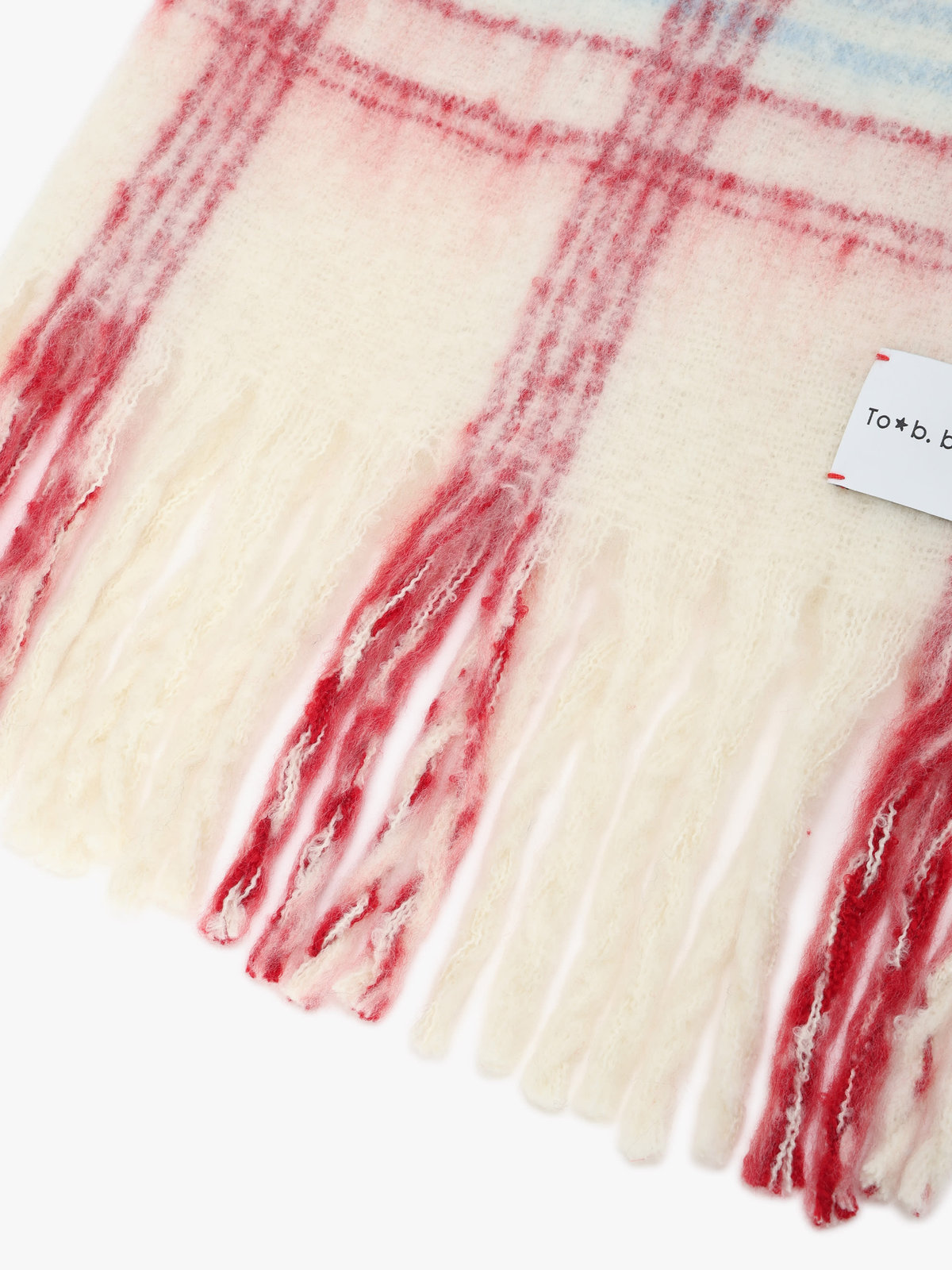 To b. by agnès b. チェック マフラー レッド