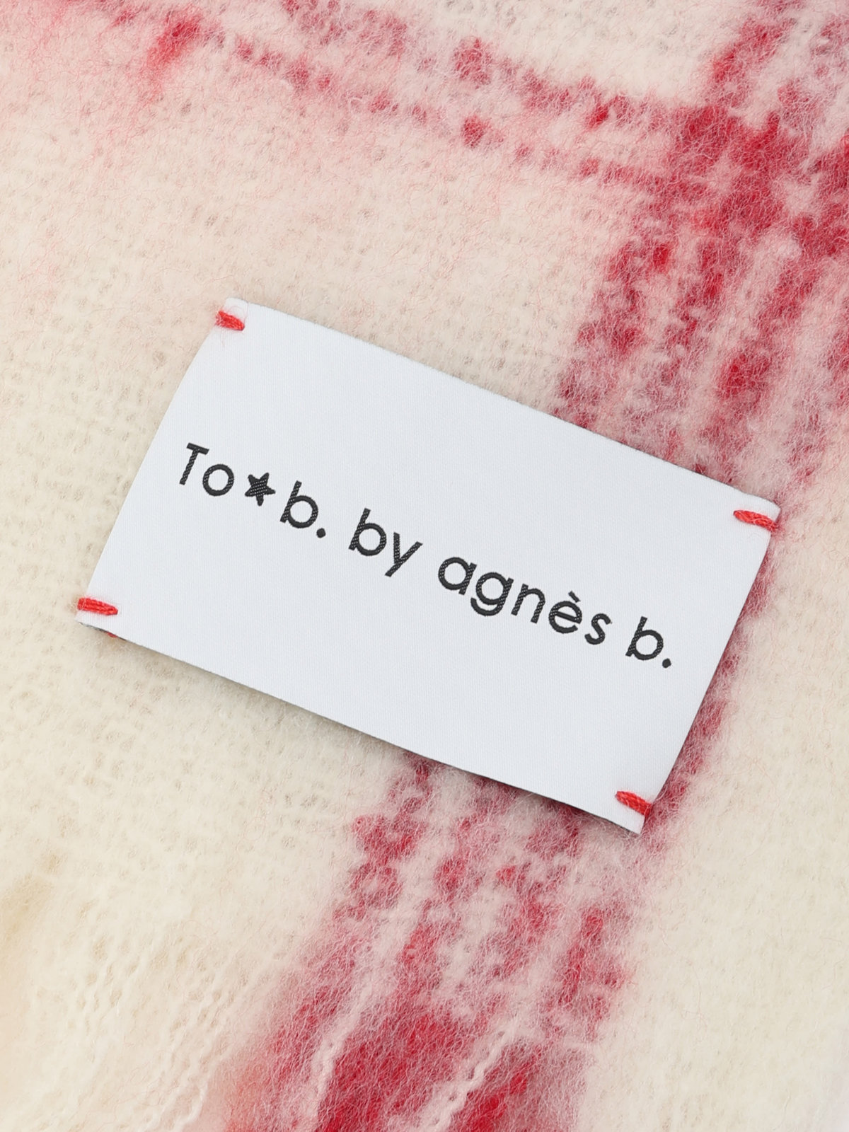To b. by agnès b. チェック マフラー レッド