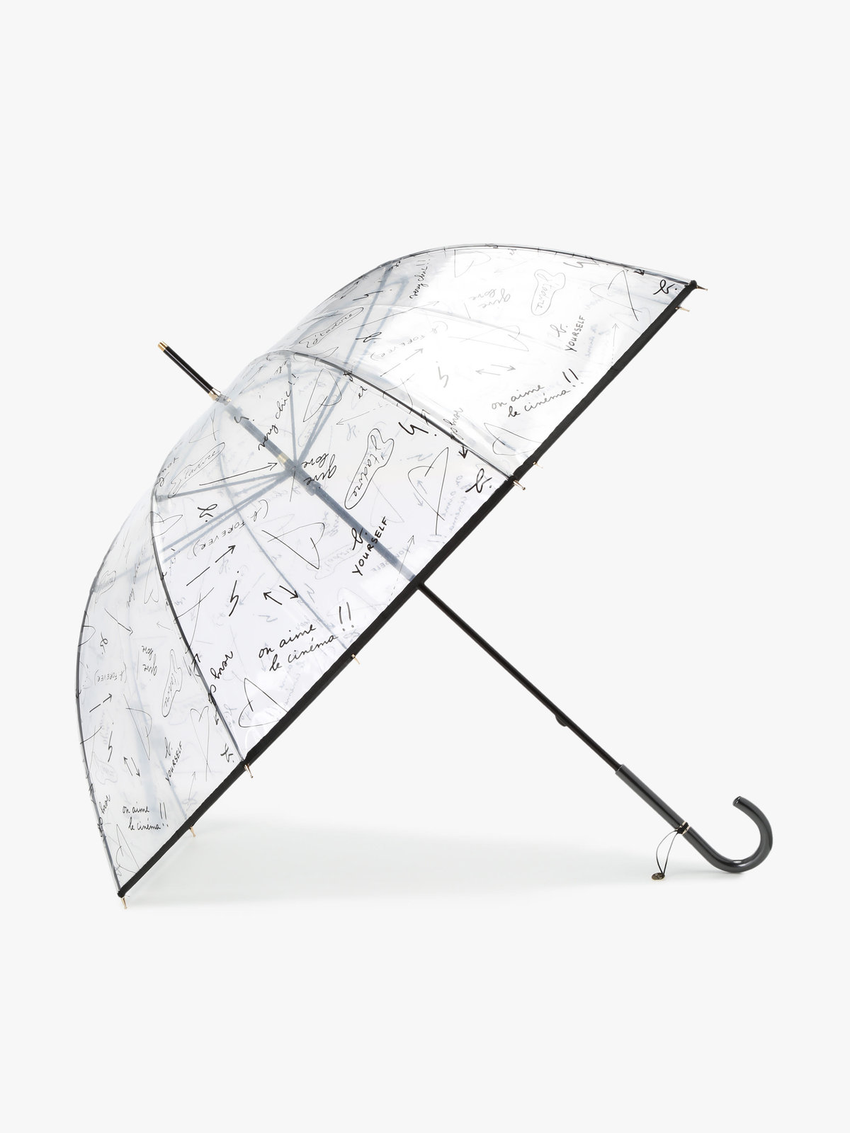 FEMME ウィメンズ AB03 PARAPLUIE 手描き文字柄ビニール傘 ブラック