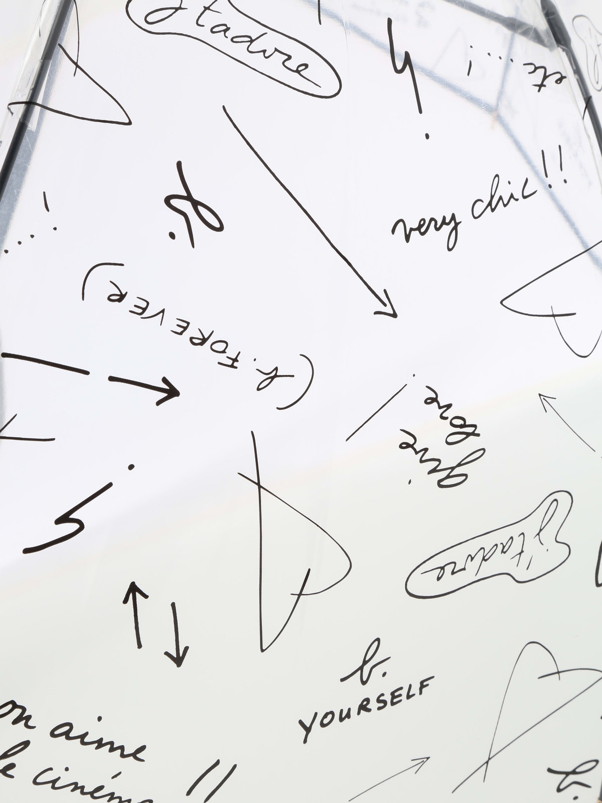 FEMME ウィメンズ AB03 PARAPLUIE 手描き文字柄ビニール傘 ブラック