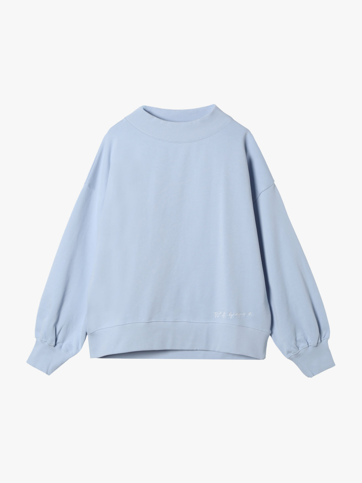To b. by agnès b. WEB限定 ロゴ コットン ボリュームスリーブ スウェットプルオーバー ライトブルー