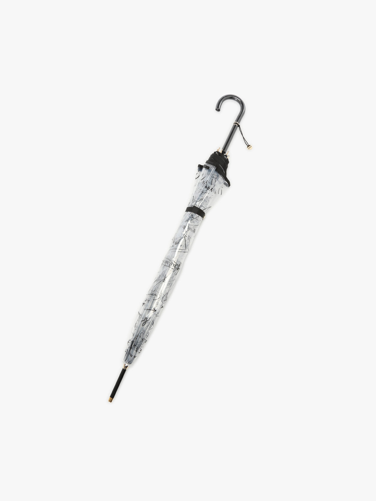 FEMME ウィメンズ AB03 PARAPLUIE 手描き文字柄ビニール傘 ブラック