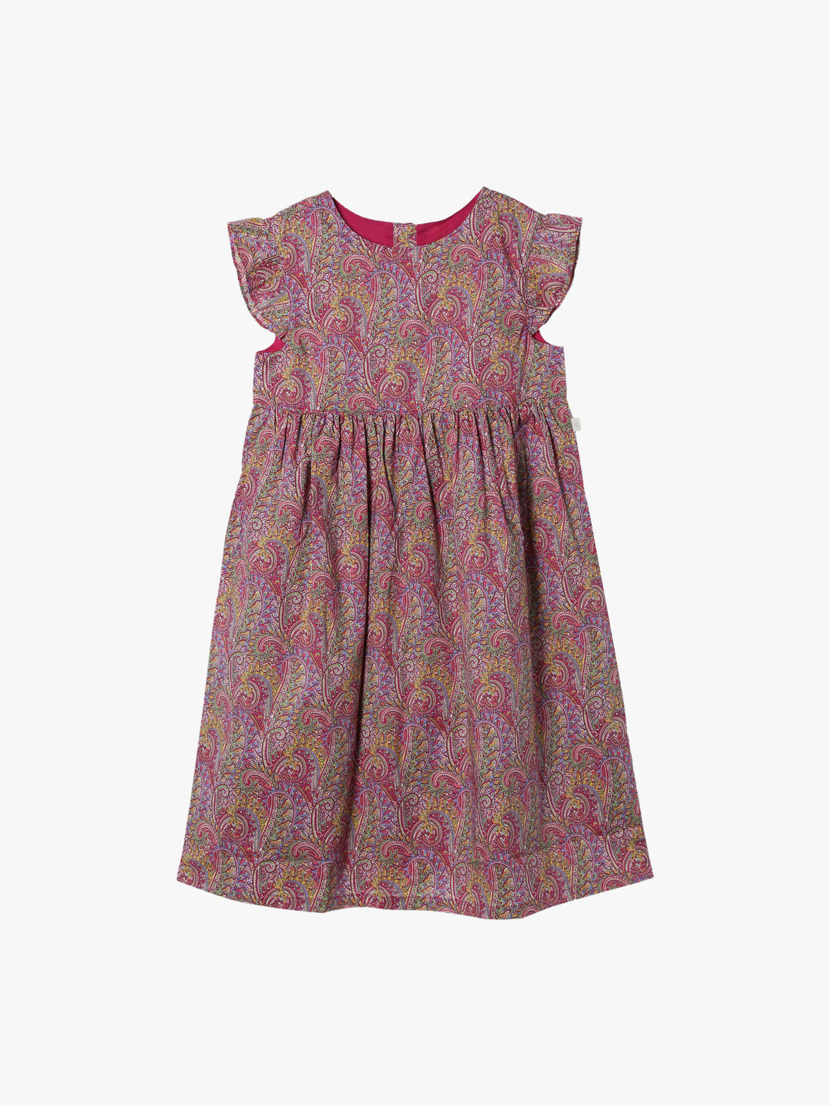 ENFANT ガールズ キッズ リバティプリント コットン ノースリーブ ワンピース "Laura" ピンク