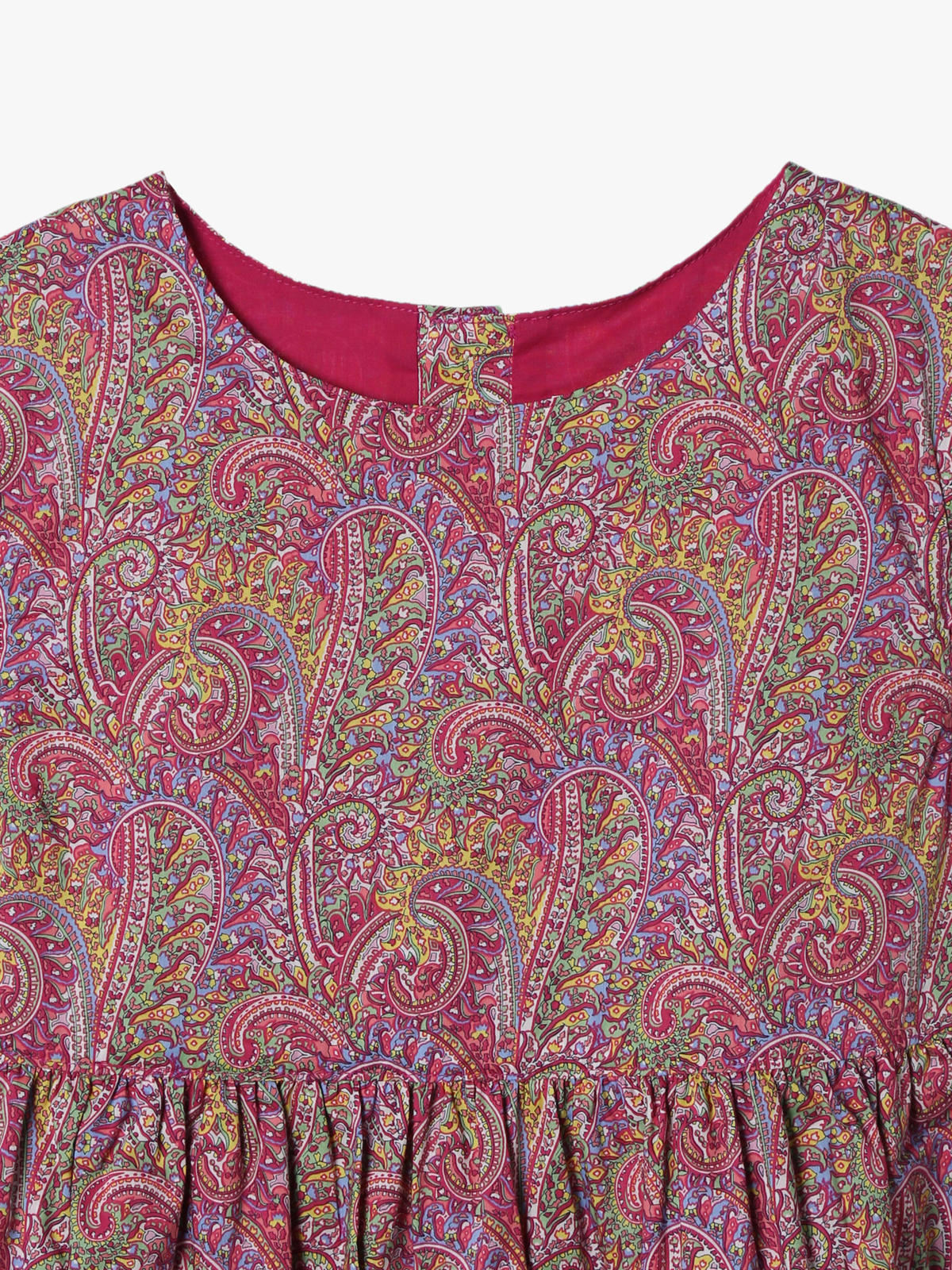 ENFANT ガールズ キッズ リバティプリント コットン ノースリーブ ワンピース "Laura" ピンク