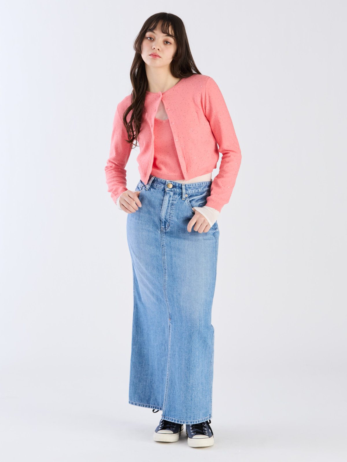 To b. by agnès b. 【Outlet】スパングルニットカーディガン ピンク