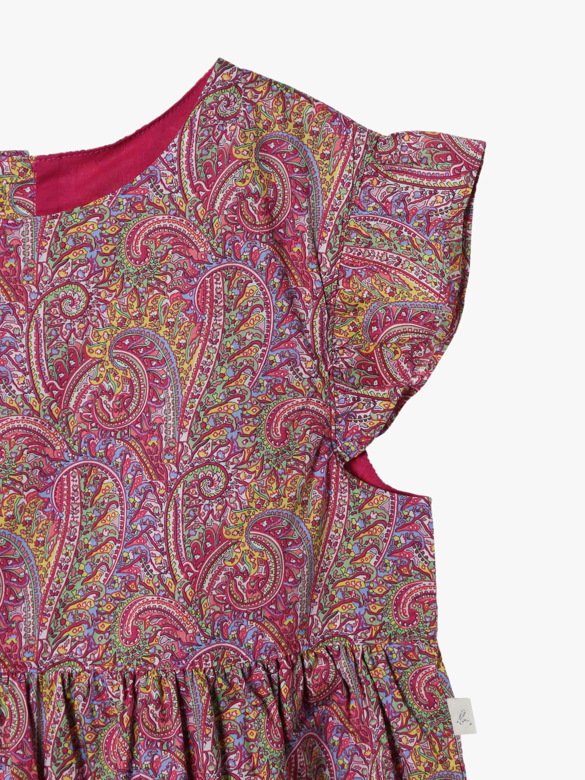 ENFANT ガールズ キッズ リバティプリント コットン ノースリーブ ワンピース "Laura" ピンク