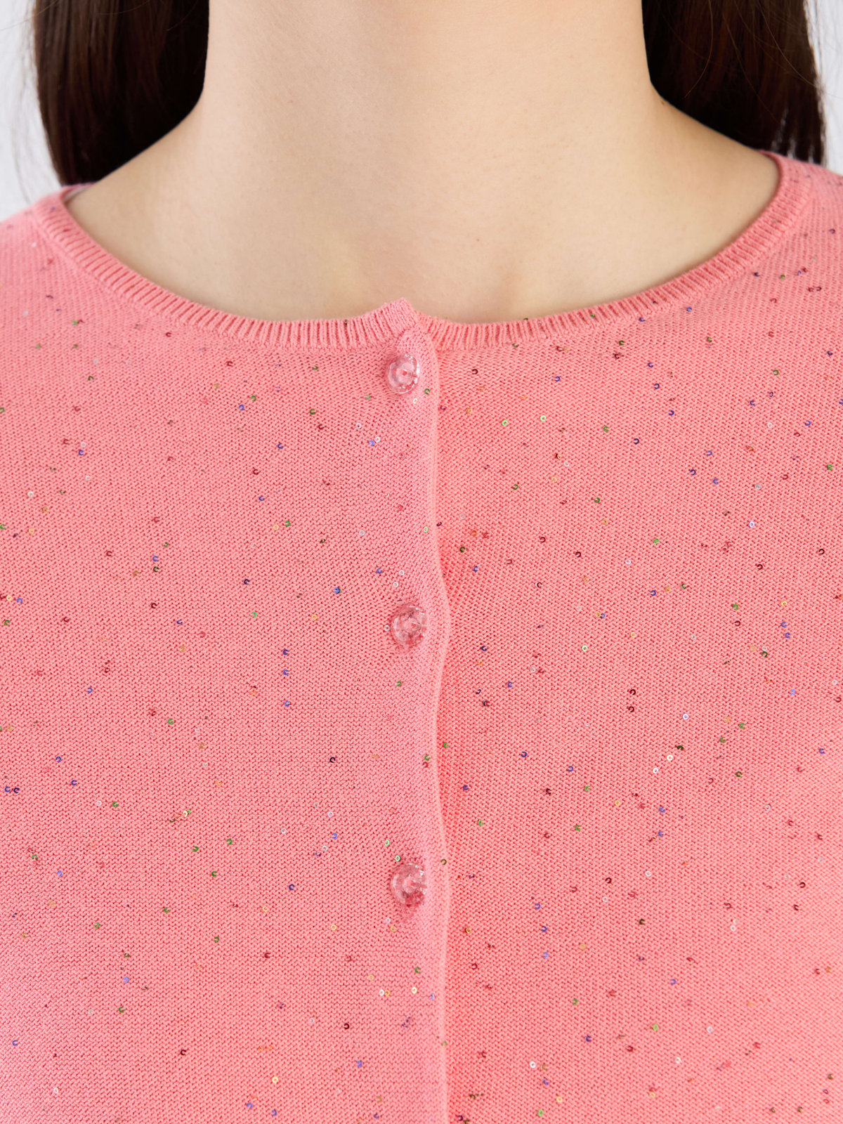 To b. by agnès b. 【Outlet】スパングルニットカーディガン ピンク