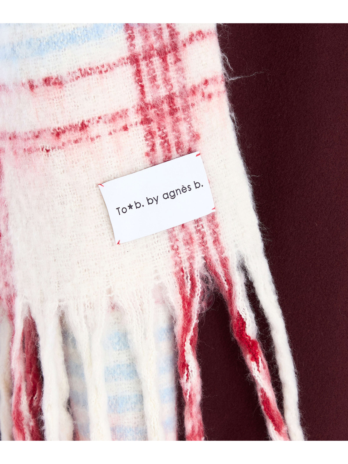 To b. by agnès b. チェック マフラー レッド