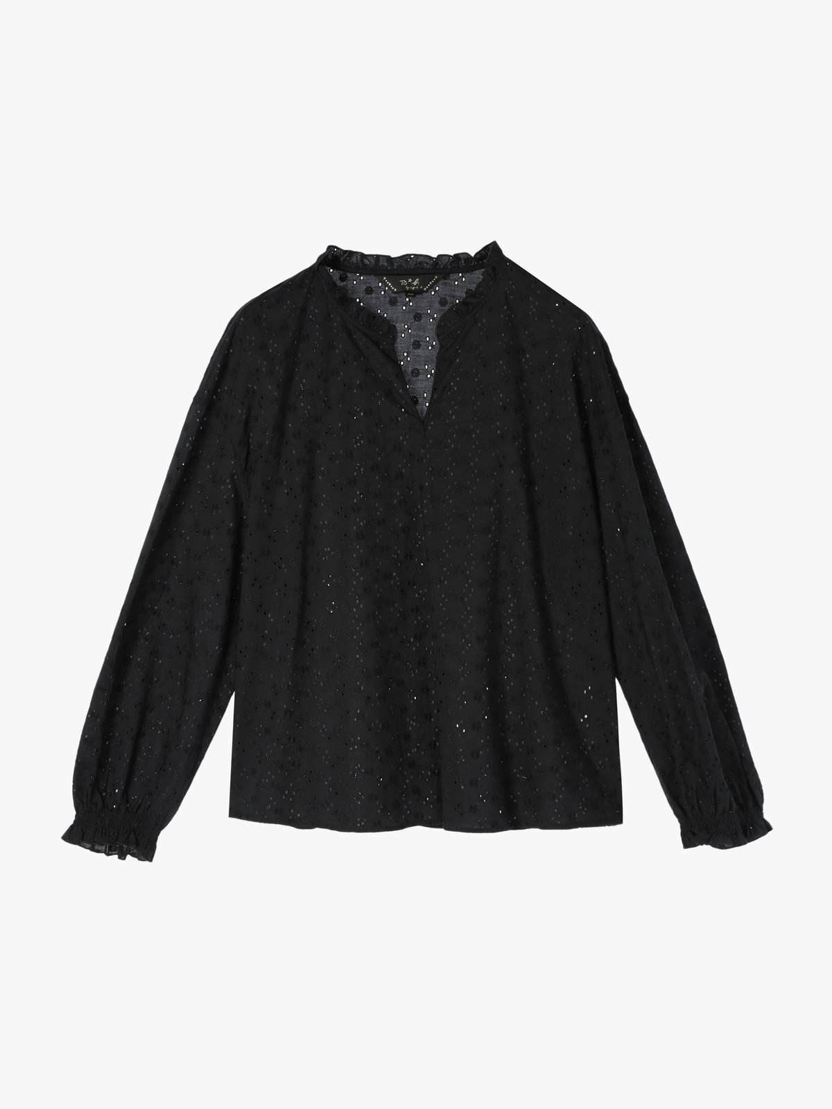 To b. by agnès b. 【Outlet】スキッパ―レースブラウス ブラック