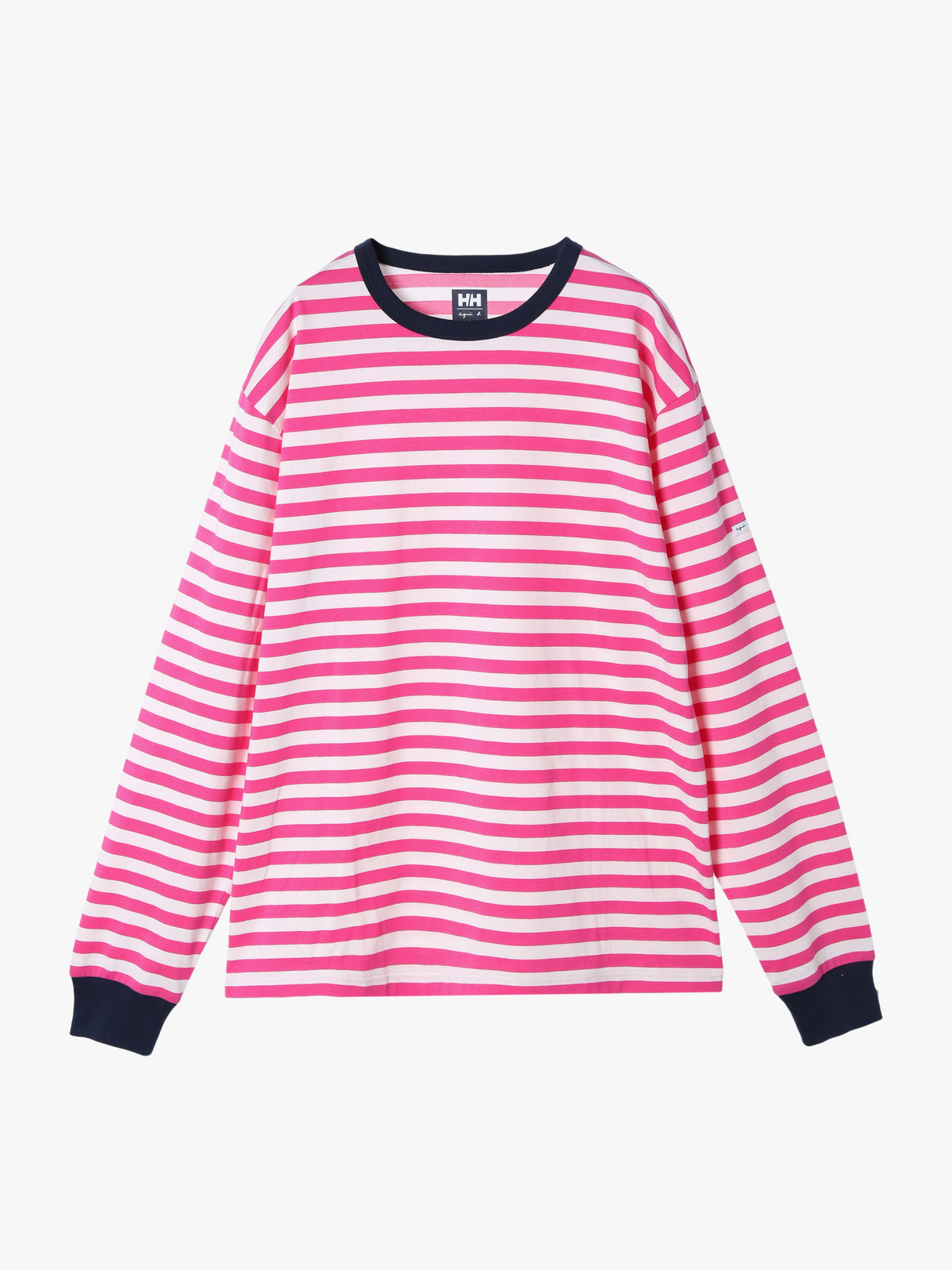 FEMME ウィメンズ agnes b. × HH L/S Marine Border Tee ピンク