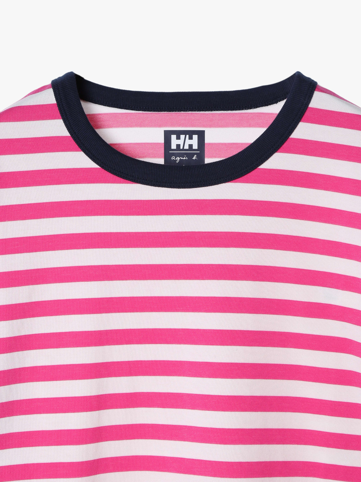FEMME ウィメンズ agnes b. × HH L/S Marine Border Tee ピンク