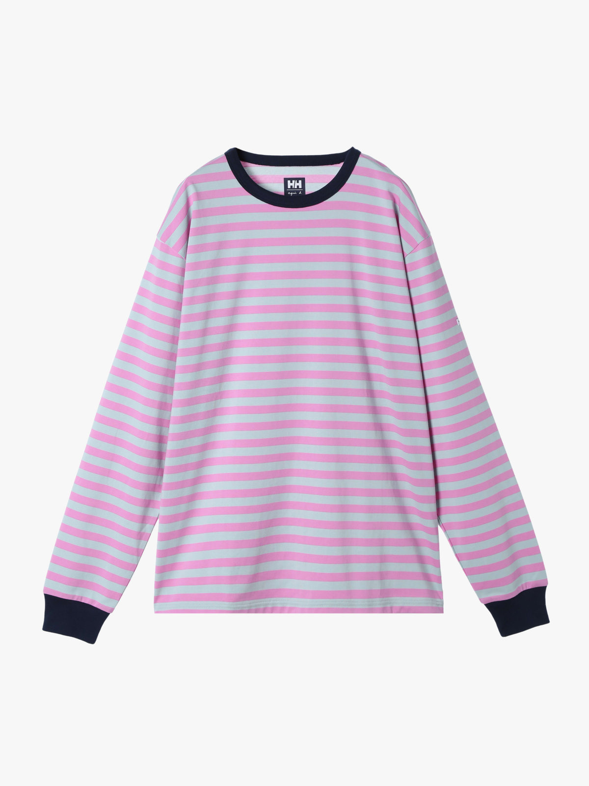 FEMME ウィメンズ agnes b. × HH L/S Marine Border Tee ライトブルー